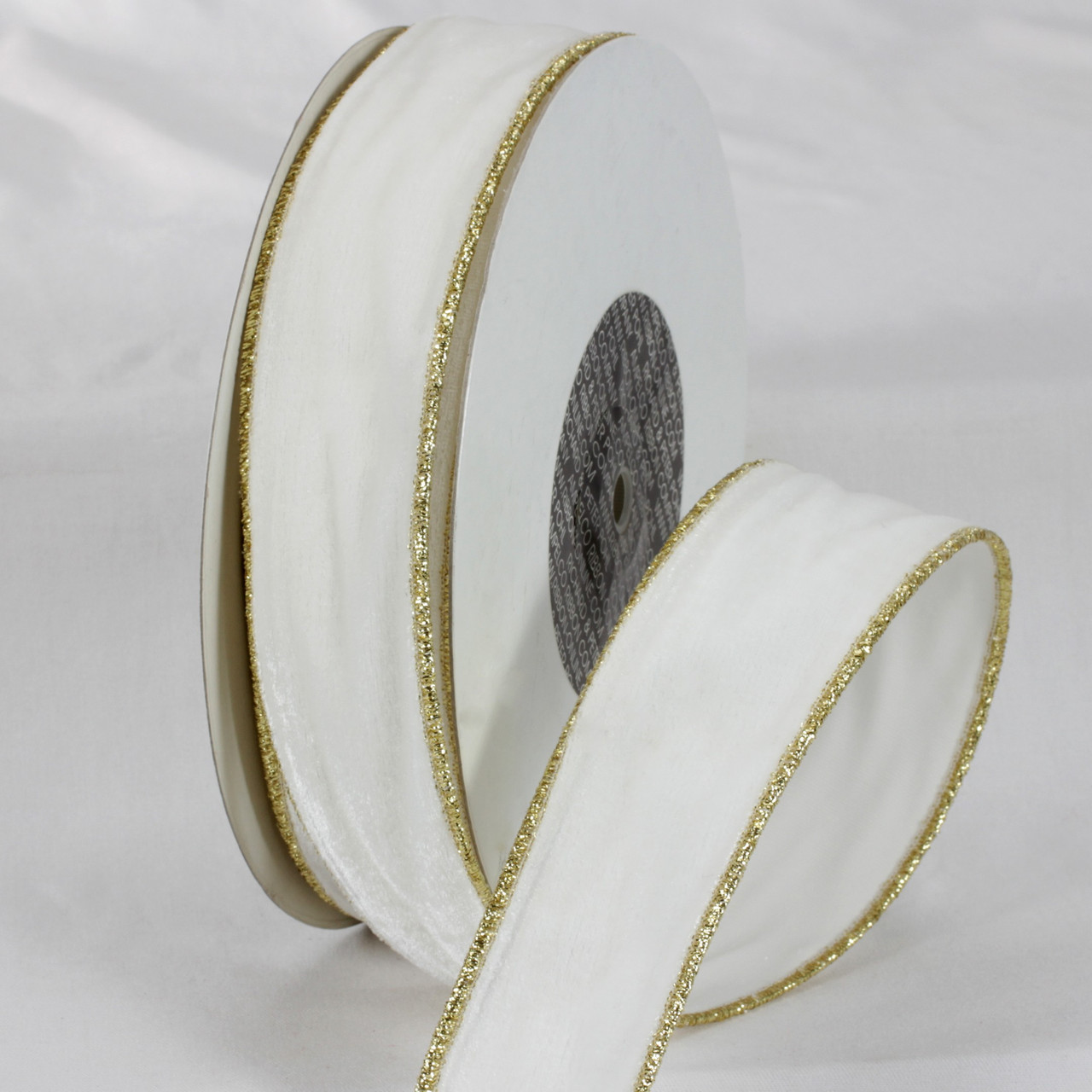 Soft Champagne Crinkled Satin Wired Craft Ribbon 1 x 54 Yards
