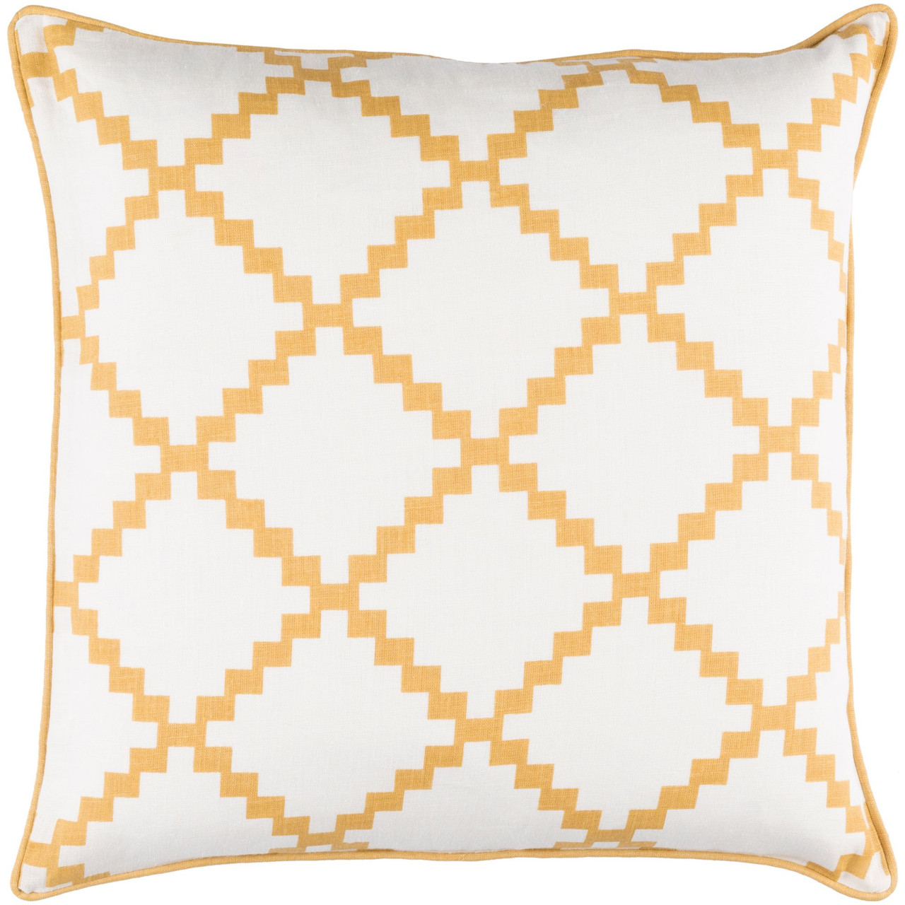 20 White Mustard Yellow Geometric Square Throw Pillow Cover Christmas Central