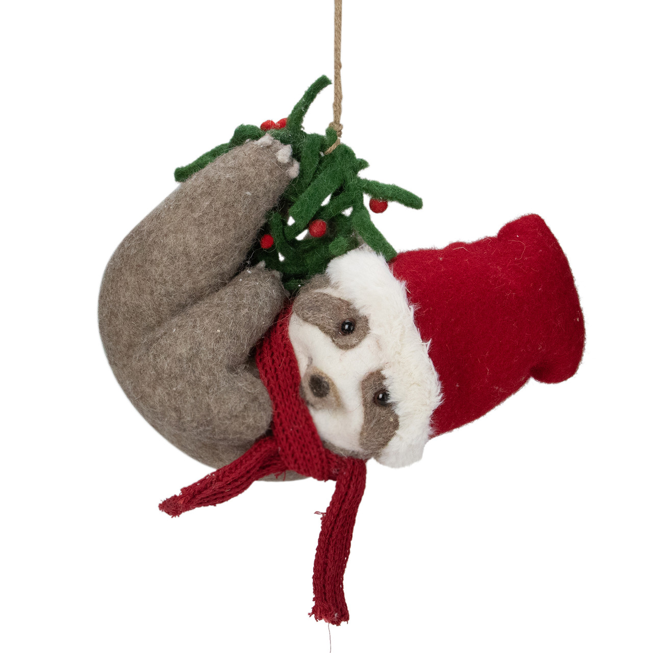 Brown Red Sloth Hanging Christmas Ornament Christmas