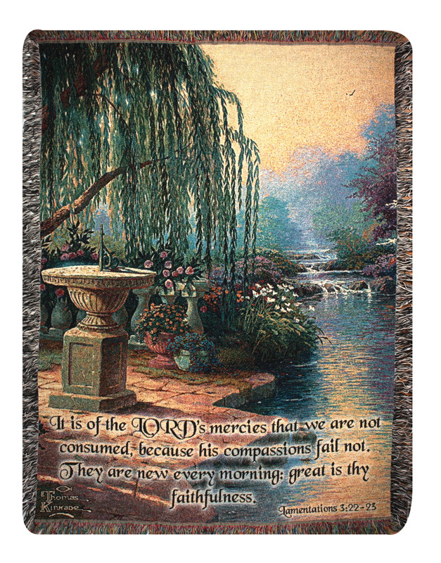 Hour Of Prayer Thomas Kinkade Bible Verse Tapestry Throw Blanket 50 X 60 Christmas Central