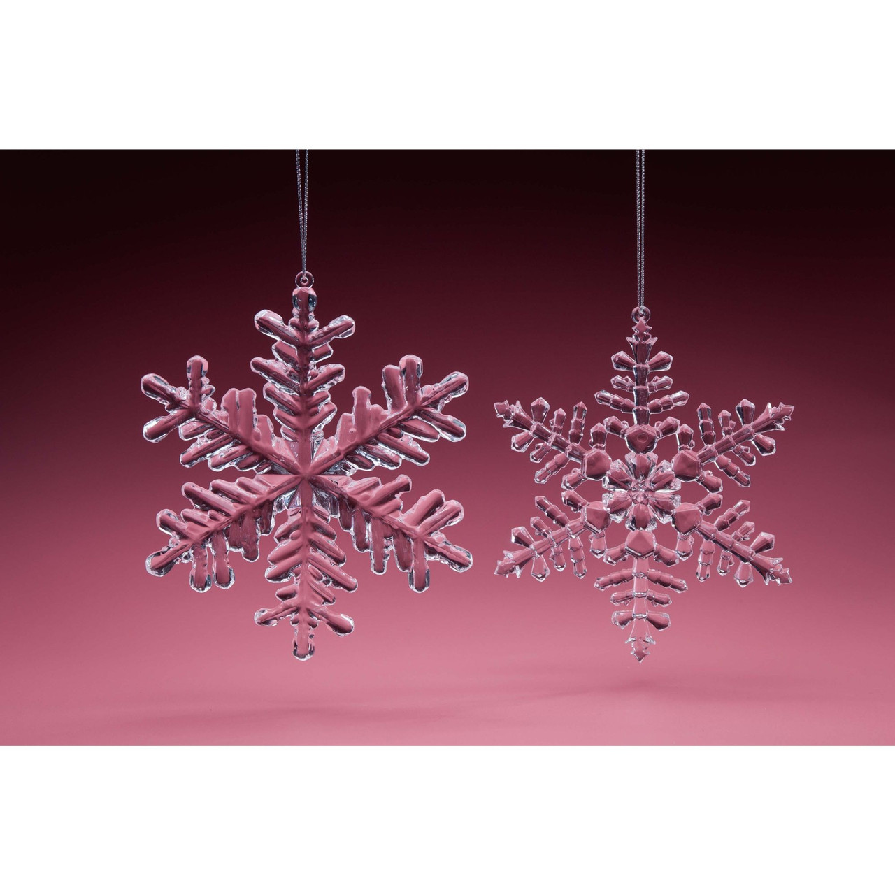 Club Pack of 18 Clear Icy Medium Snowflake Ornaments 6
