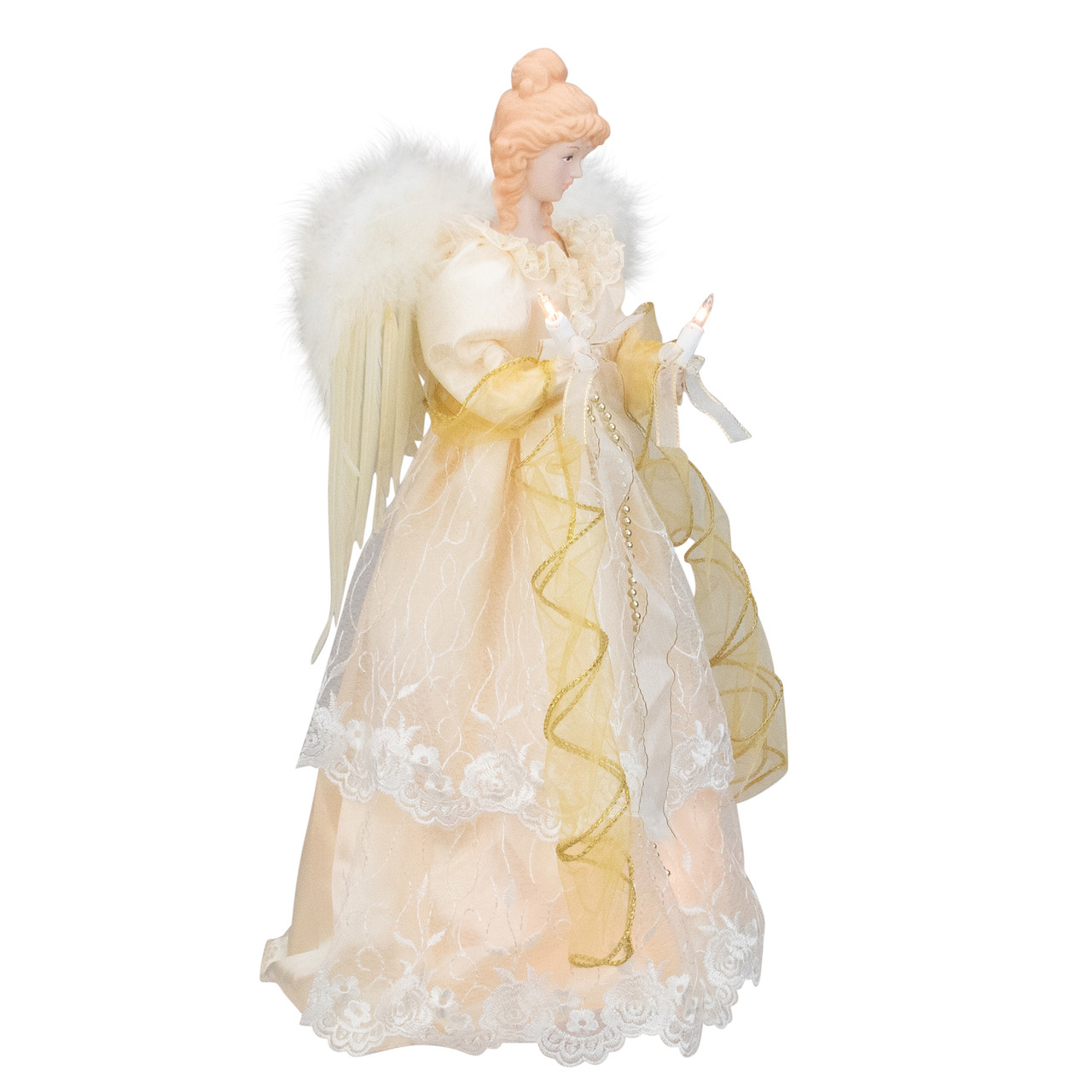 Clear Lights KSA 16.5 Lighted Ivory and Gold Angel Christmas Tree Topper Clear Lights KSA 16.5 Lighted Ivory and Gold Angel Christmas Tree Topper