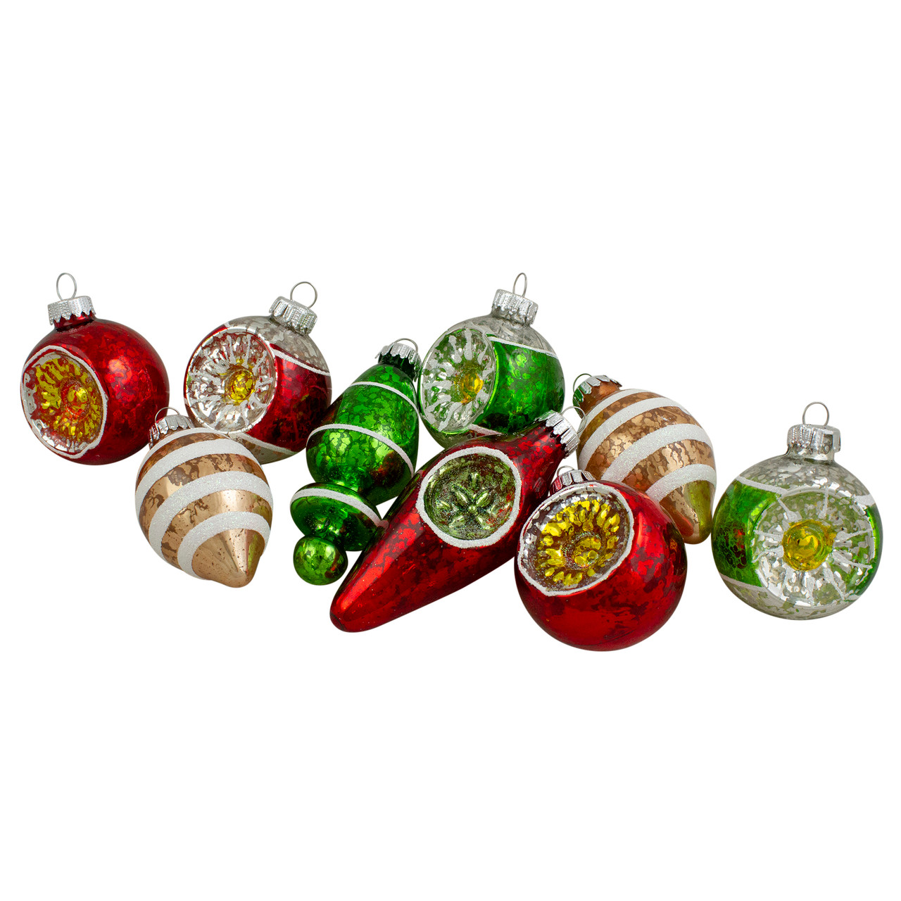 Shiny Glass Hearts Valentine's Day Ornaments - Set of 12, Holiday Mini Tree  Home Decorations 