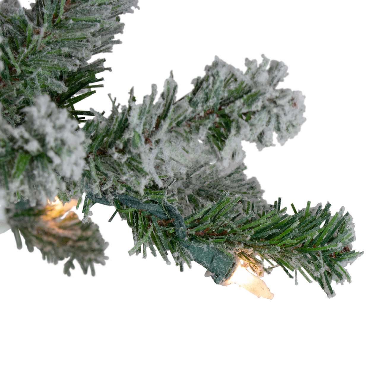 6' Pre-Lit Flocked Alpine Artificial Christmas Tree, Clear Lights ...