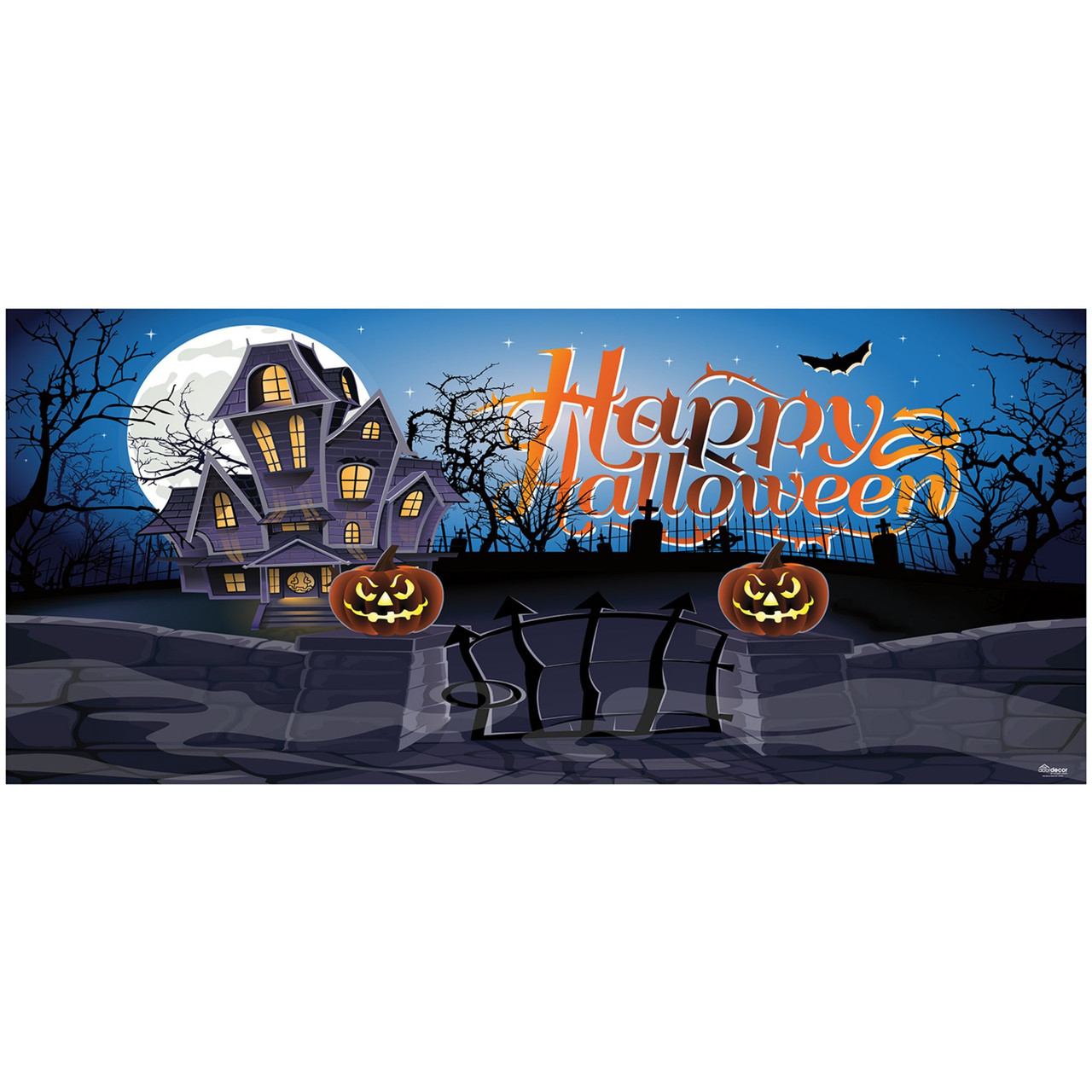 My Door Decor 36 in. x 80 in. Happy Halloween Skeletons Front Door