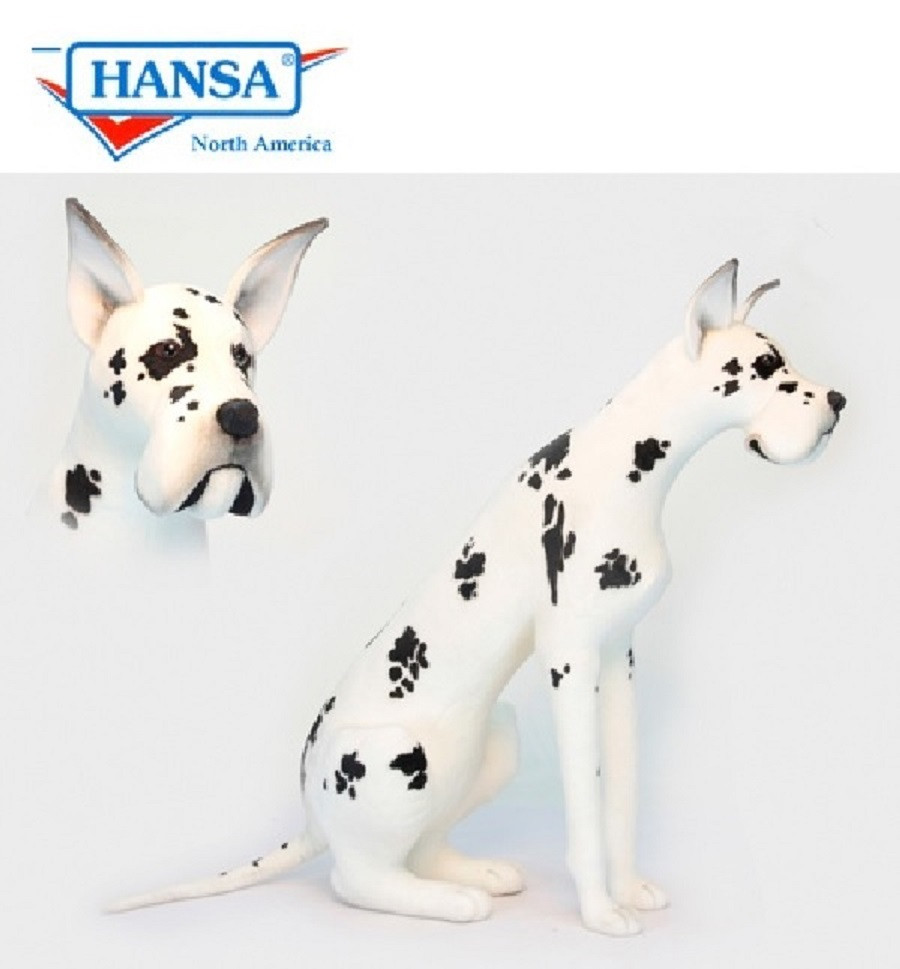 Life Size Handcrafted Harlequin Great Dane Stuffed Animal