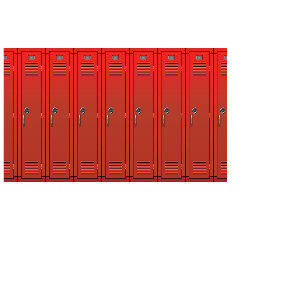 Set Of 6 Red School Lockers Backdrop Wall Decoration 30