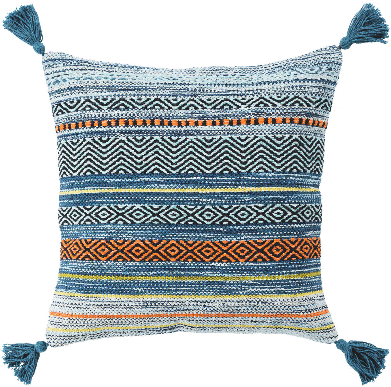 blue orange pillows
