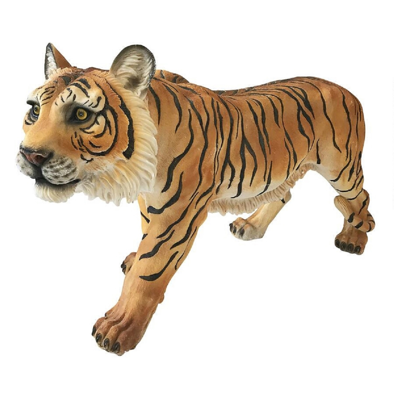 Pair of Sumatran Tiger Statues Life Size Jungle Lion Sculpture