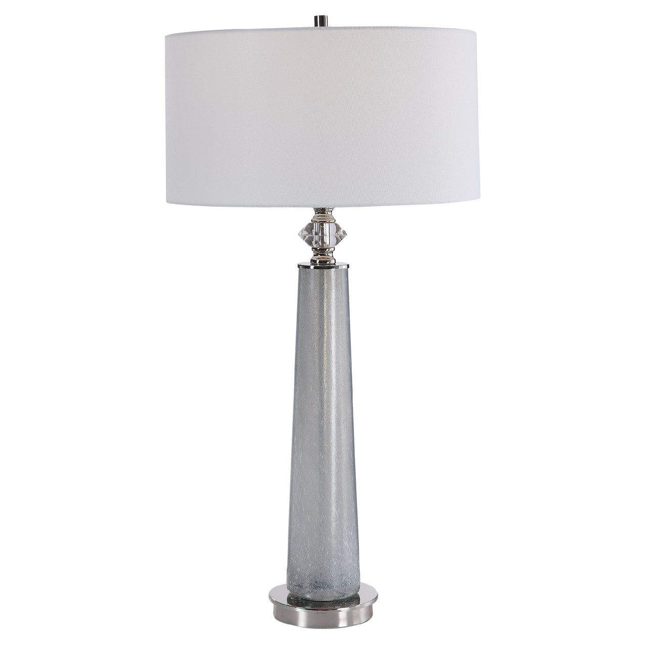 33 White Gray Frosted Glass Table Lamp With Matching Lamp Shade Christmas Central