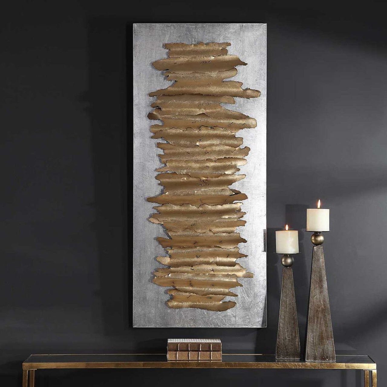 Layered Striped Metal Wall Decoration - 55.25