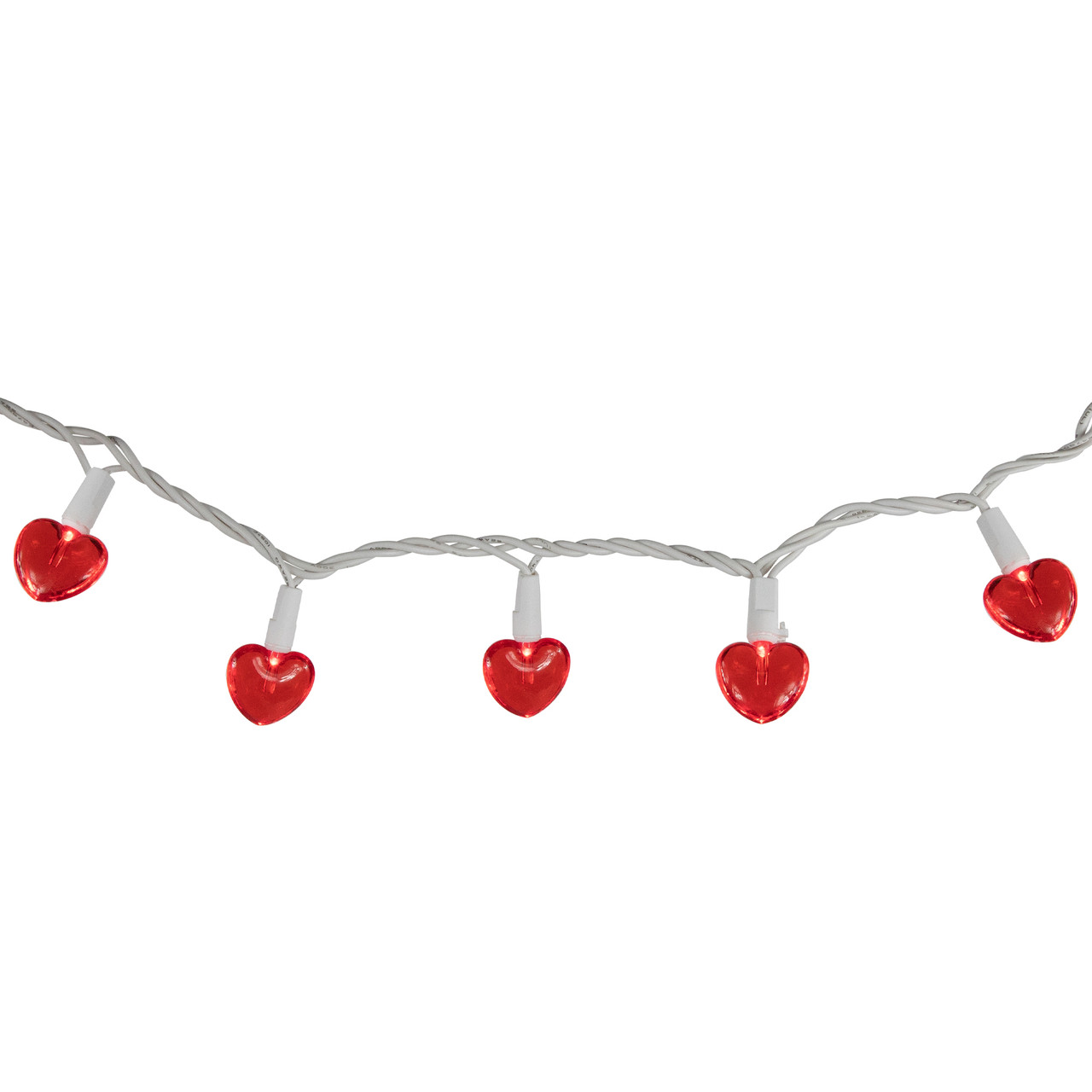20Count Red LED Mini Hearts Valentine's Day Lights 4.75ft, White