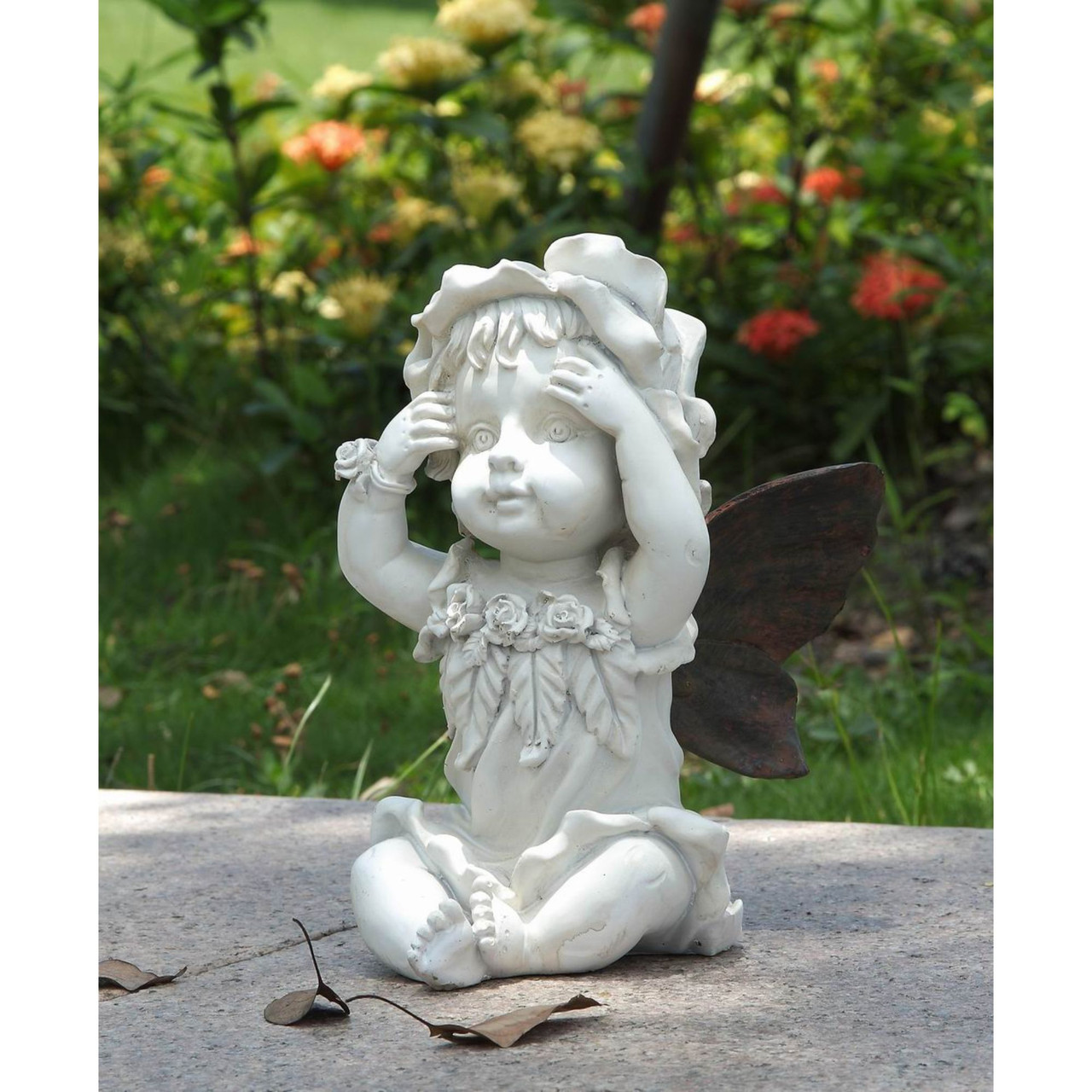 Feengarten Figur – Schlafendes Feenbaby Mit Libelle, Handbemalte Outdoor-Deko