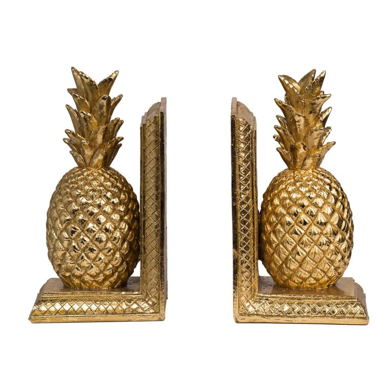 Handmade Wool Felt Pineapple Bookends, Yellow & Green, Set of 2