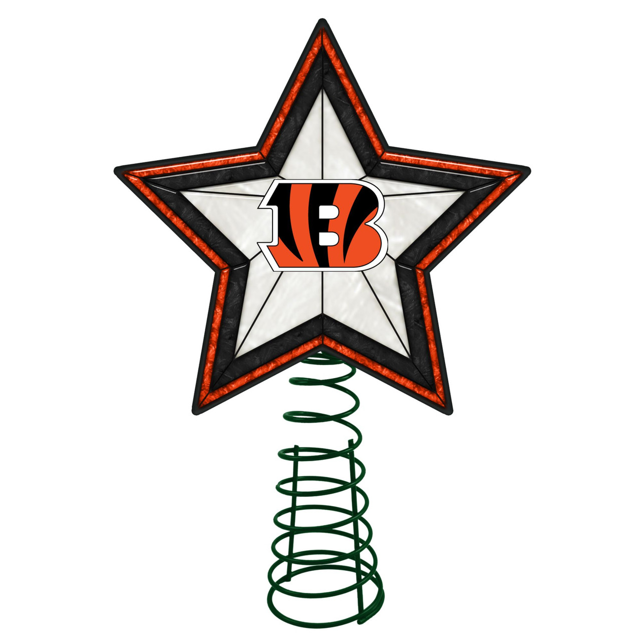 10 Lighted Orange Black Star Nfl Cincinnati Bengals Christmas Tree Topper Christmas Central