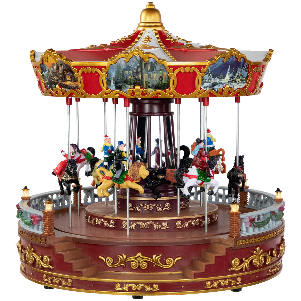 レトロ な クリスマス　飾り holiday carousel Amazon.com: Mr. Christmas Grand Jubilee Holiday Carousel
