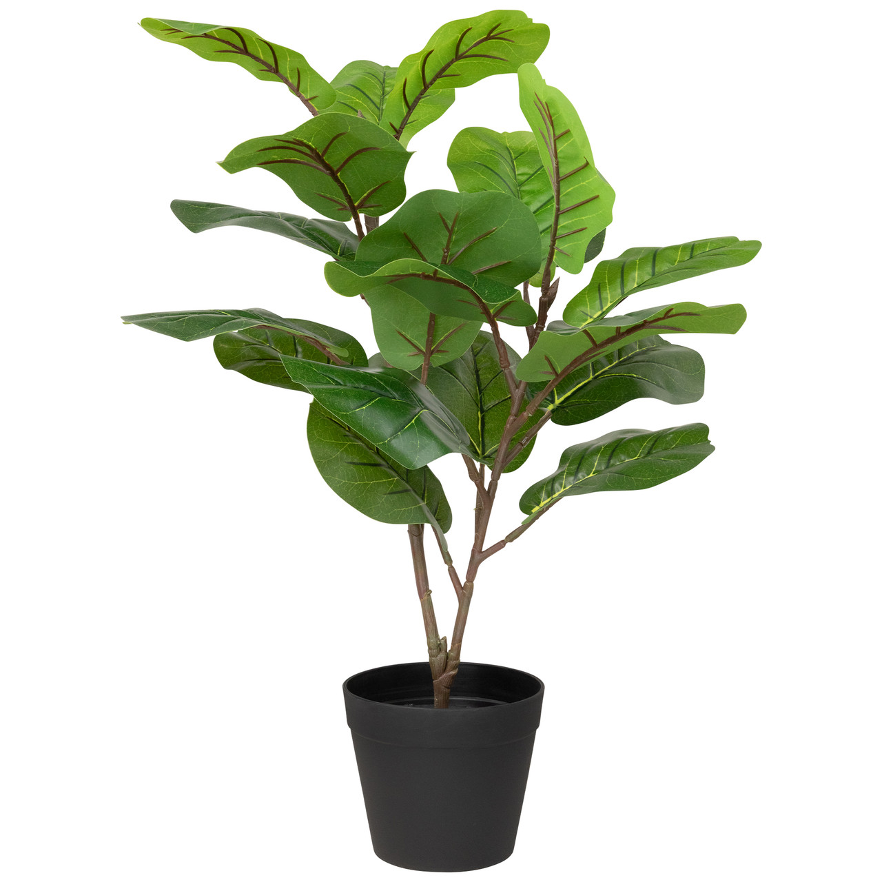 Two-Tone Fiddle Leaf Fig Artificial Potted Plant - 26" - Green | Christmas  Central