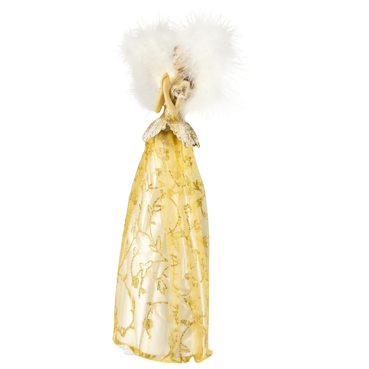 10" Gold & White Angel Christmas Tree Topper, Unlit | Christmas Central