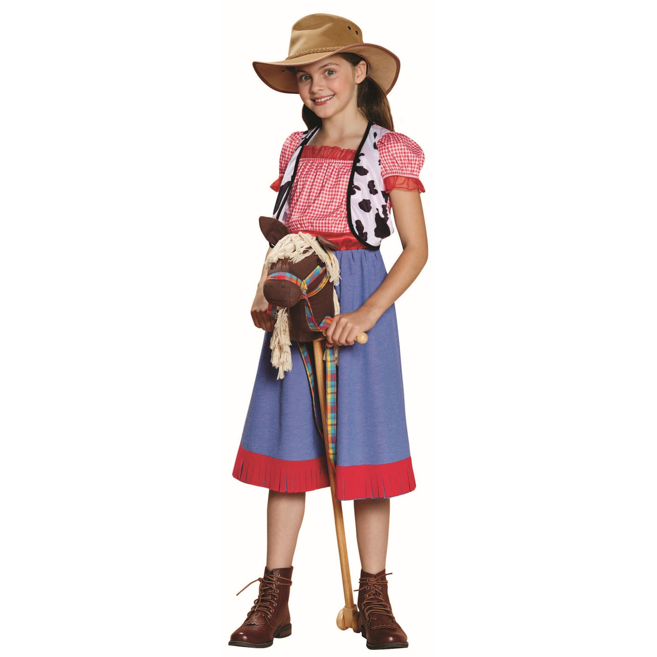 Northlight Red and Blue Cowgirl Girl Child Halloween Costume - Medium