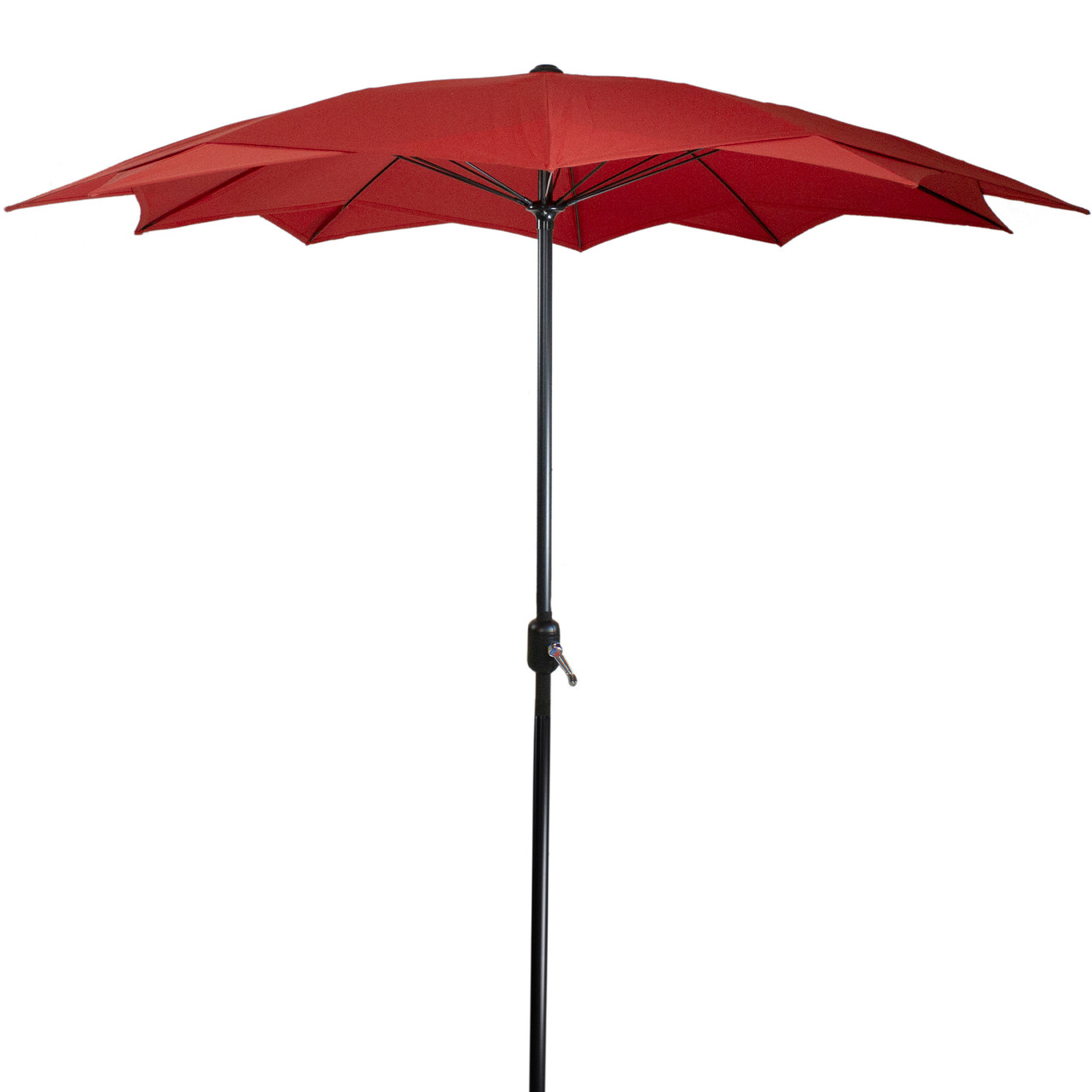 8.85ft Outdoor Patio Lotus Umbrella with Hand Crank, Terracotta