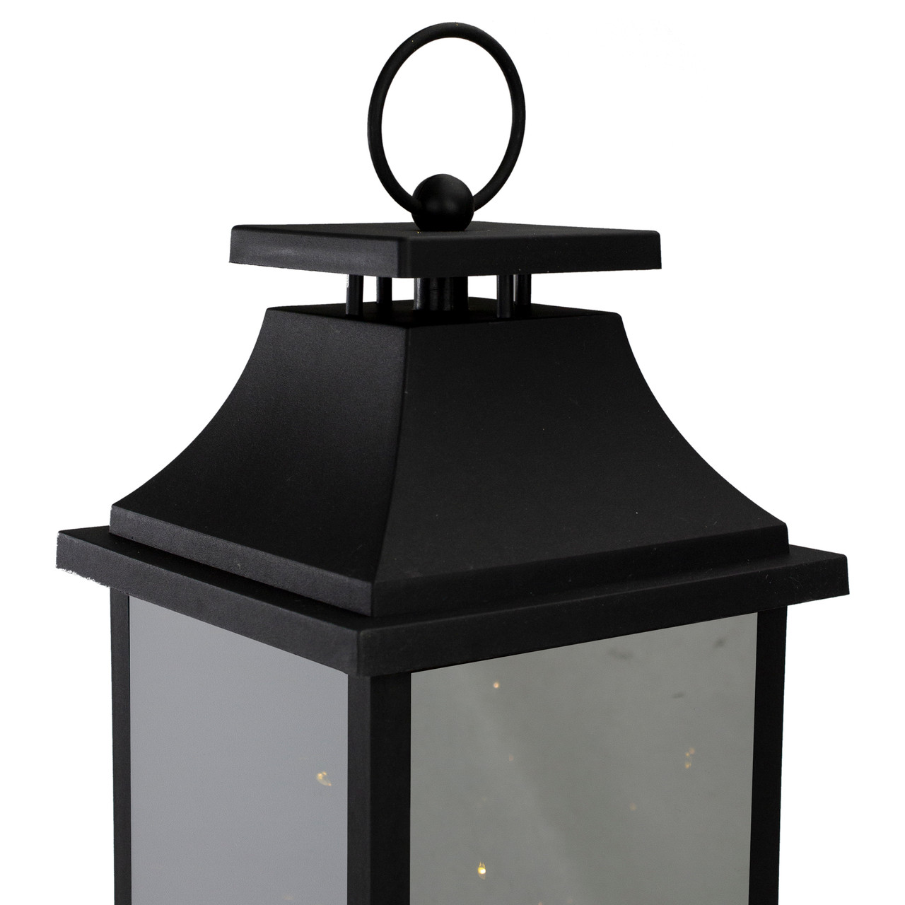 Northlight 12 Black LED Lighted Battery Operated Lantern Warm