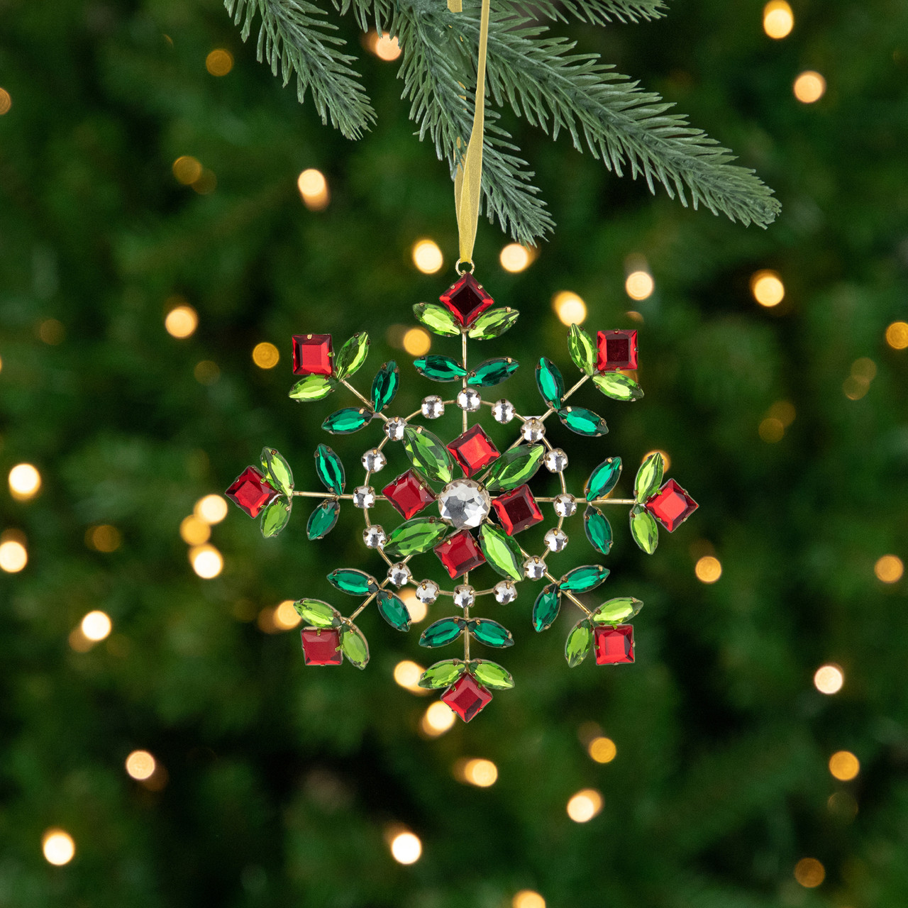 Northlight Gem Stone Flowers Snowflake Christmas Ornament - Thumbnail 5