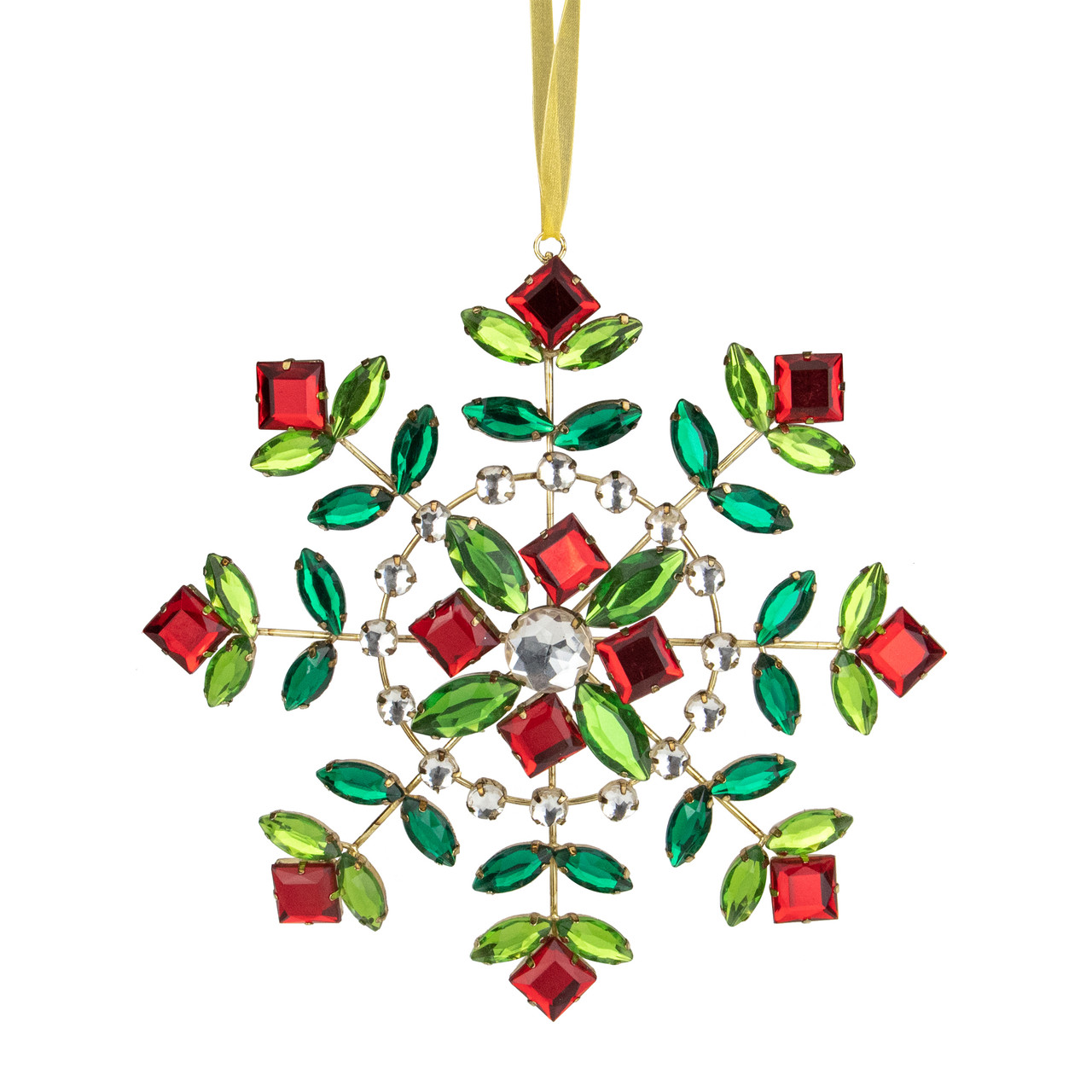 Northlight Gem Stone Flowers Snowflake Christmas Ornament