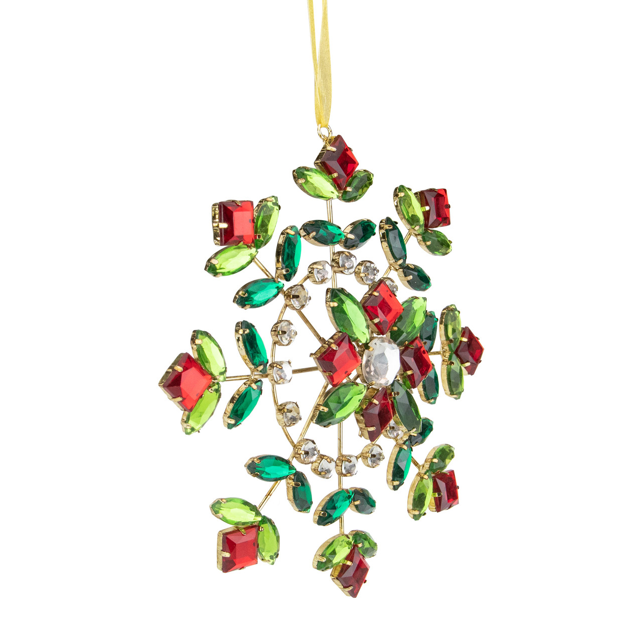 Northlight Gem Stone Flowers Snowflake Christmas Ornament - Thumbnail 2