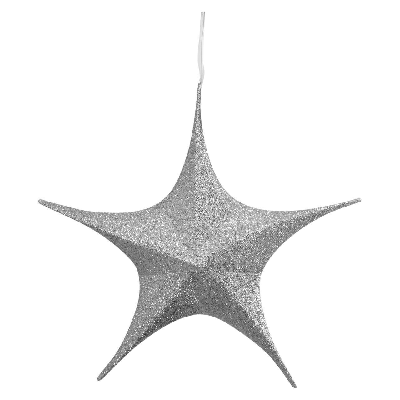 Tinsel Foldable Glitter Christmas Star Outdoor Decoration - 30