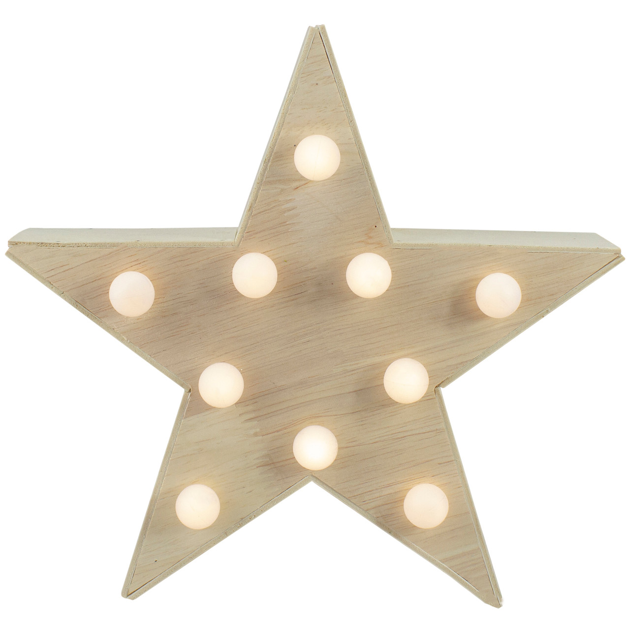 9.25" Lighted 5 Point Wooden Star Christmas Tabletop Decor | Christmas