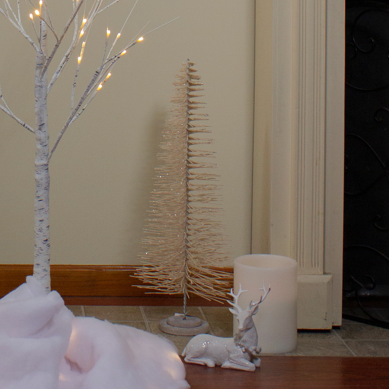 26" Gold Wooden Bottle Brush Christmas Tree Christmas Central