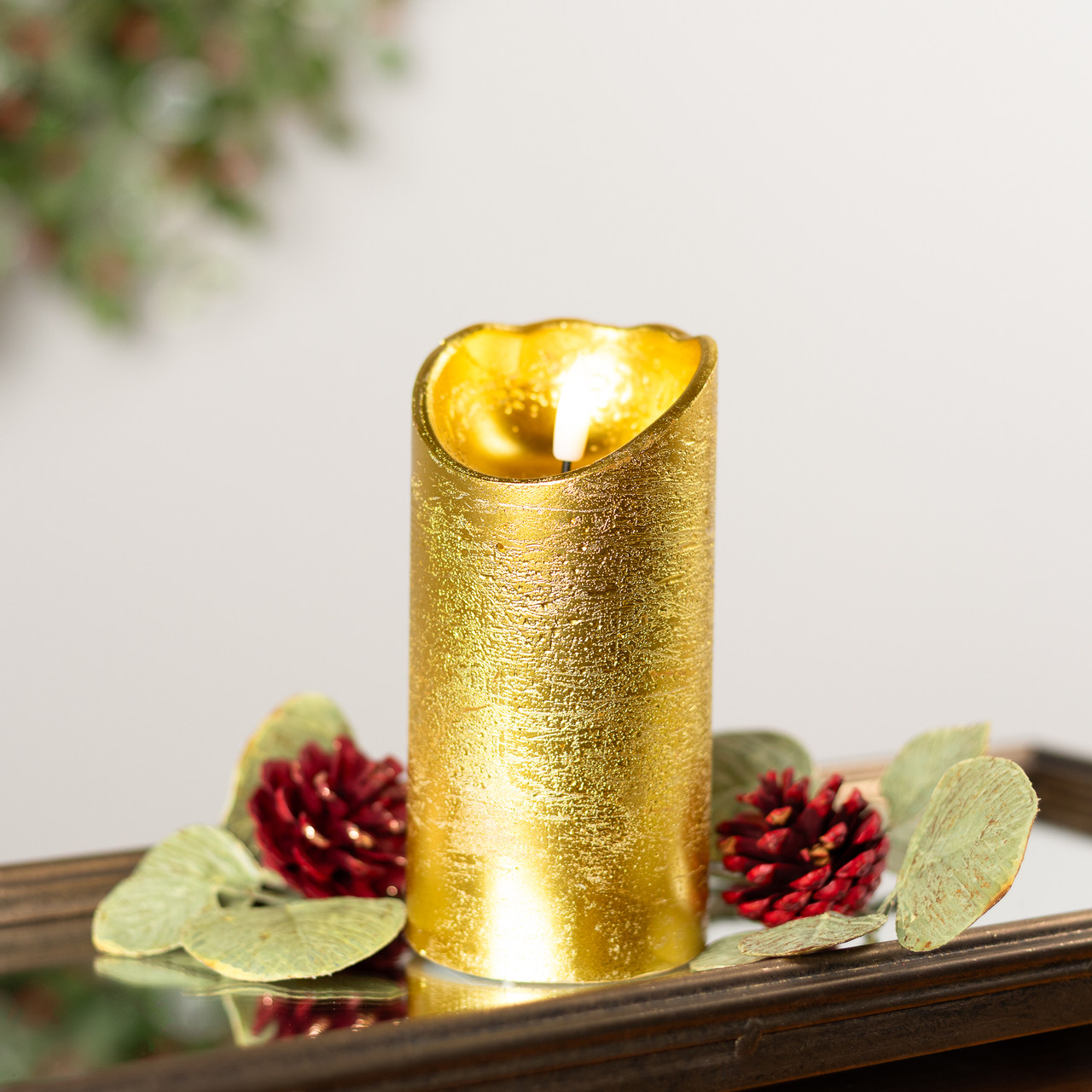 Darice Mini Candela A Colonna – Oro Metallizzato – 5,1 X 6,3 Cm – Confezione Da 1 Pezzo