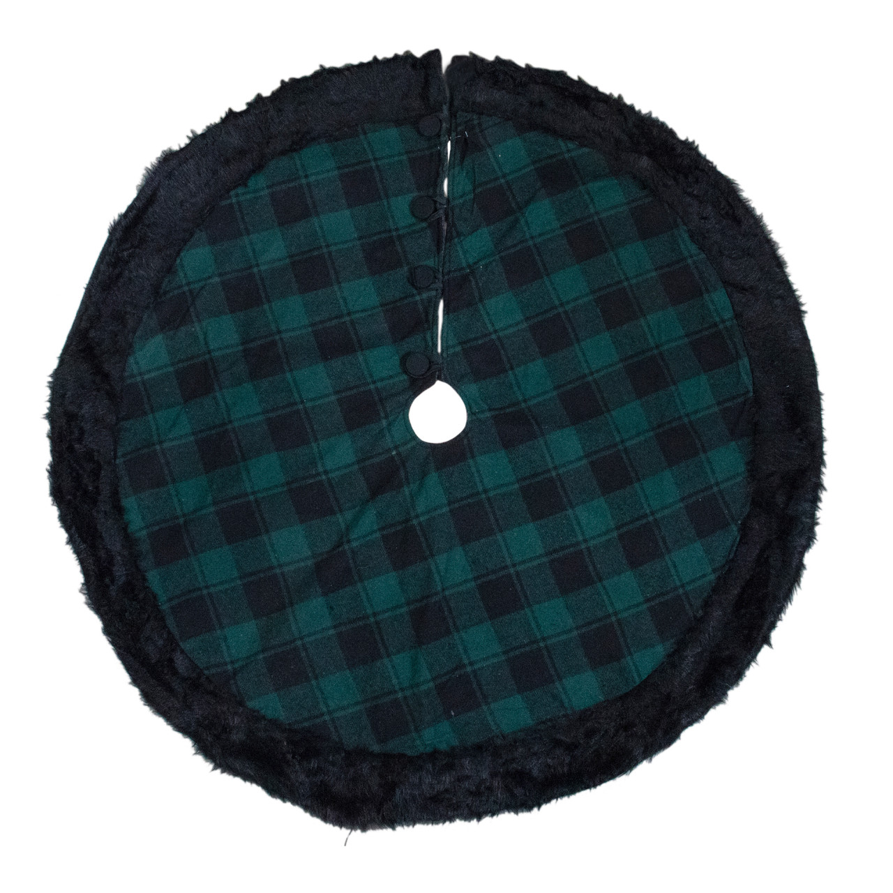 Black Plaid Christmas Tree Skirt 