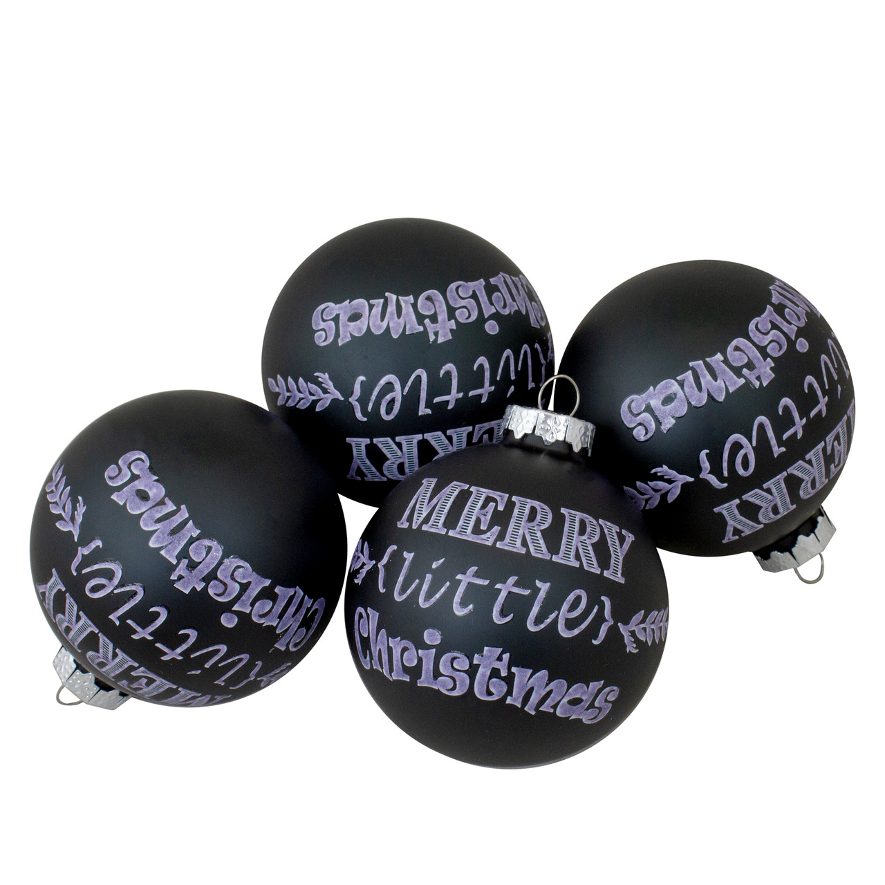 9ct. 2.5 Shiny & Matte Black Glass Ball Ornaments