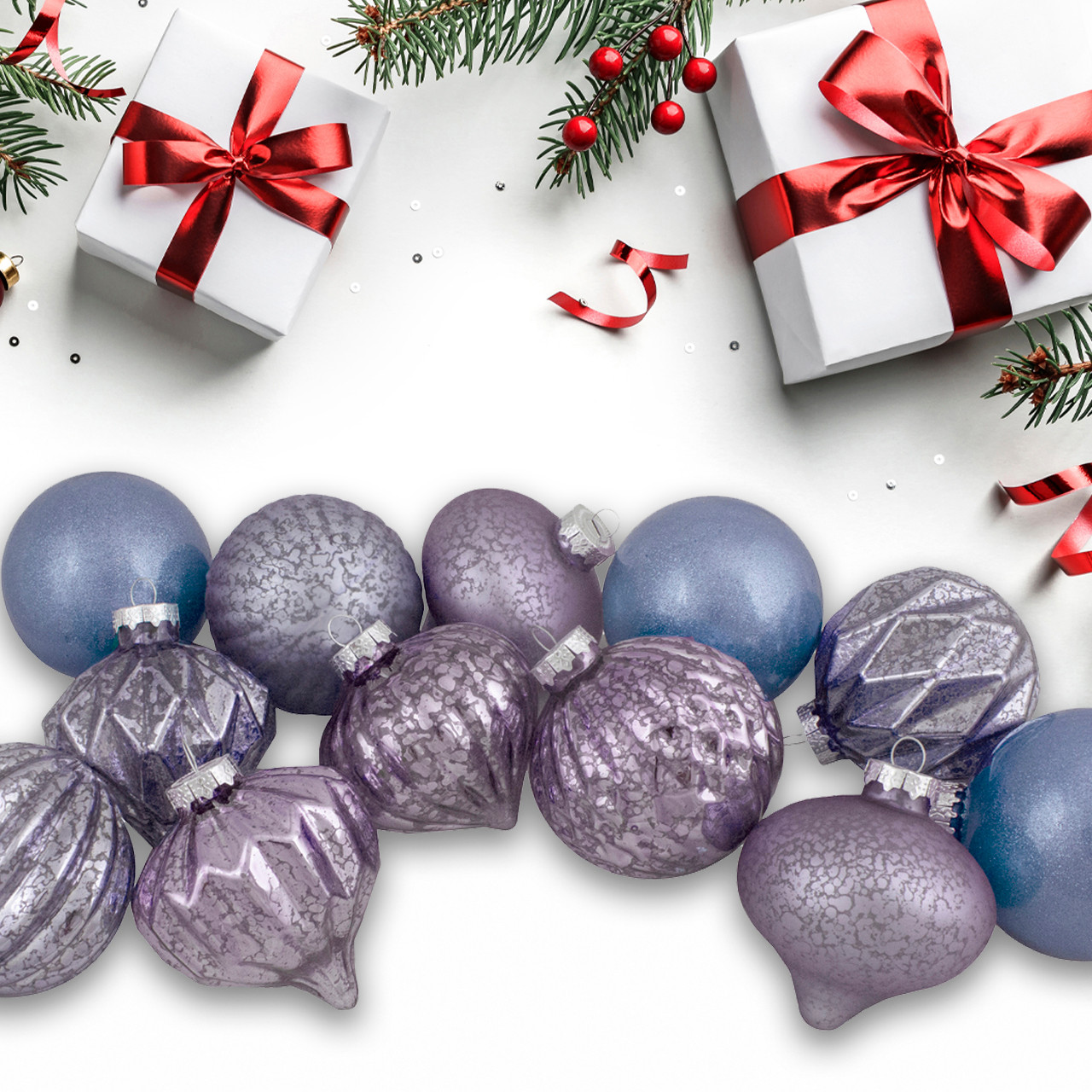 Northlight Finial and Glass Ball Christmas Ornaments - Thumbnail 2