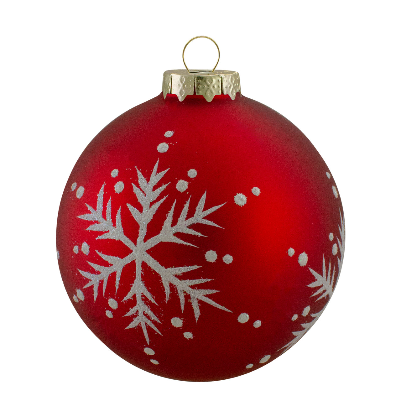 Set of 4 Matte Red Glass Ball Christmas Ornaments 3.25-Inch (80mm ...