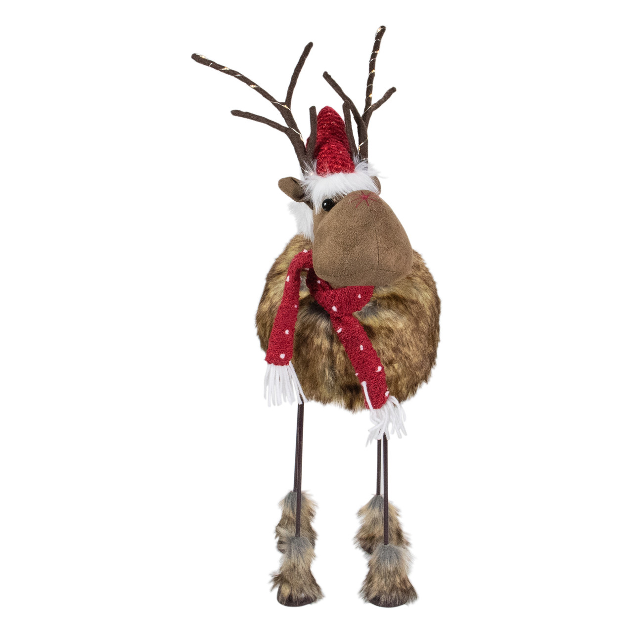 LED Lighted Faux Fur Reindeer Christmas Figure - Thumbnail 4