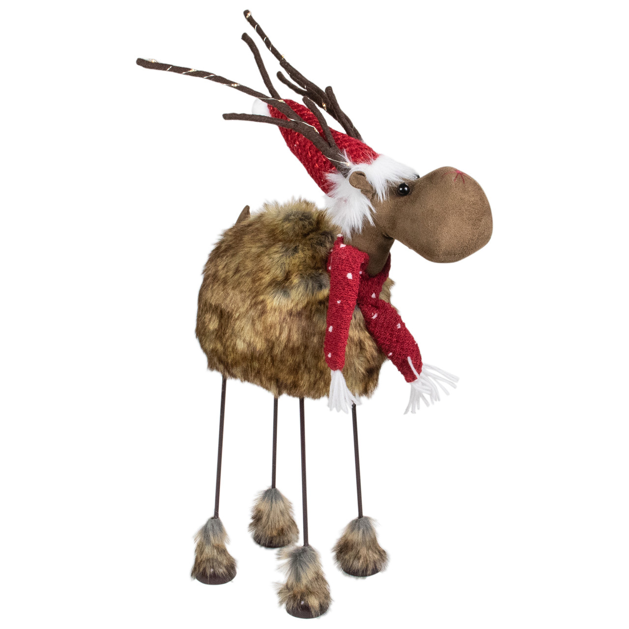 LED Lighted Faux Fur Reindeer Christmas Figure - Thumbnail 2