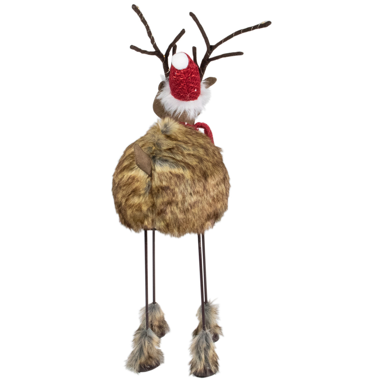 LED Lighted Faux Fur Reindeer Christmas Figure - Thumbnail 3