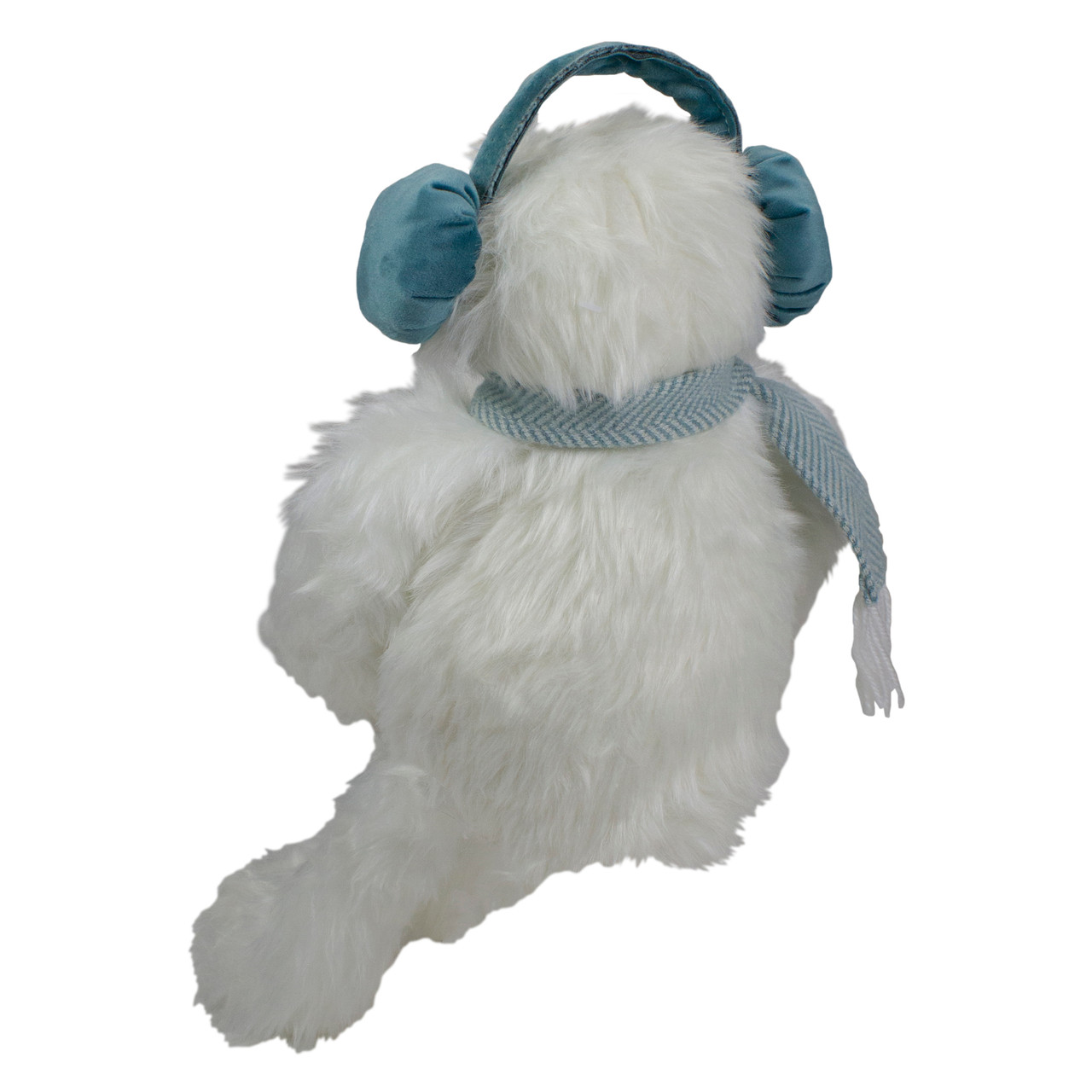 23-Inch Plush White and Blue Standing Tabletop Yeti Christmas Figure