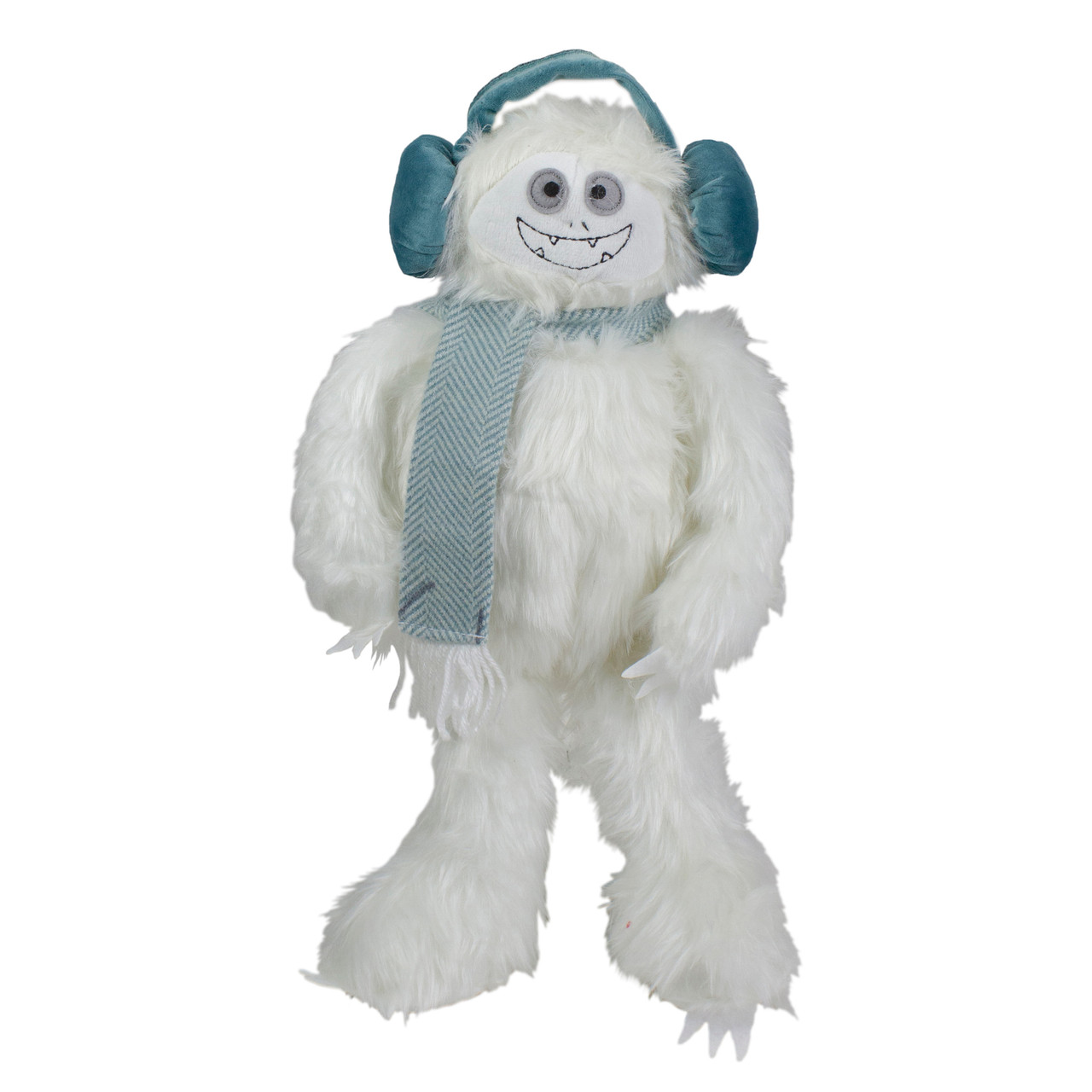 23-Inch Plush White and Blue Standing Tabletop Yeti Christmas Figure