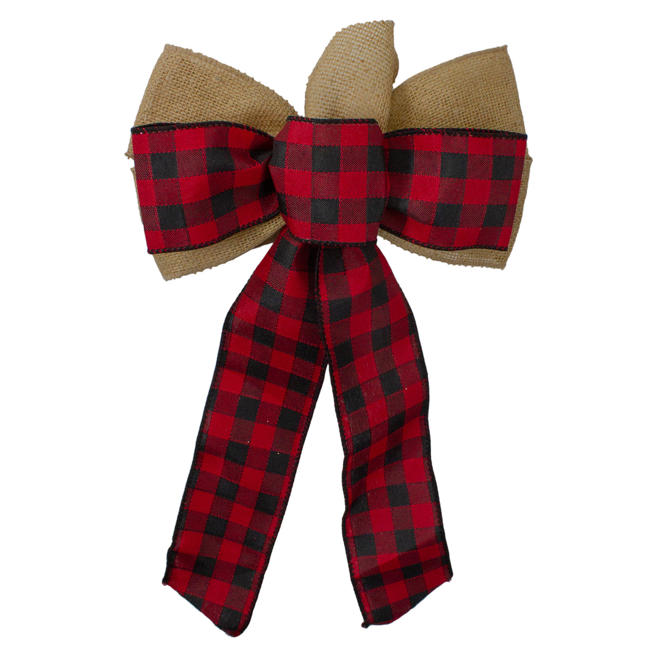 Northlight 40 Giant Red 3D 11-Loop Velveteen Christmas Bow with Gold Trim