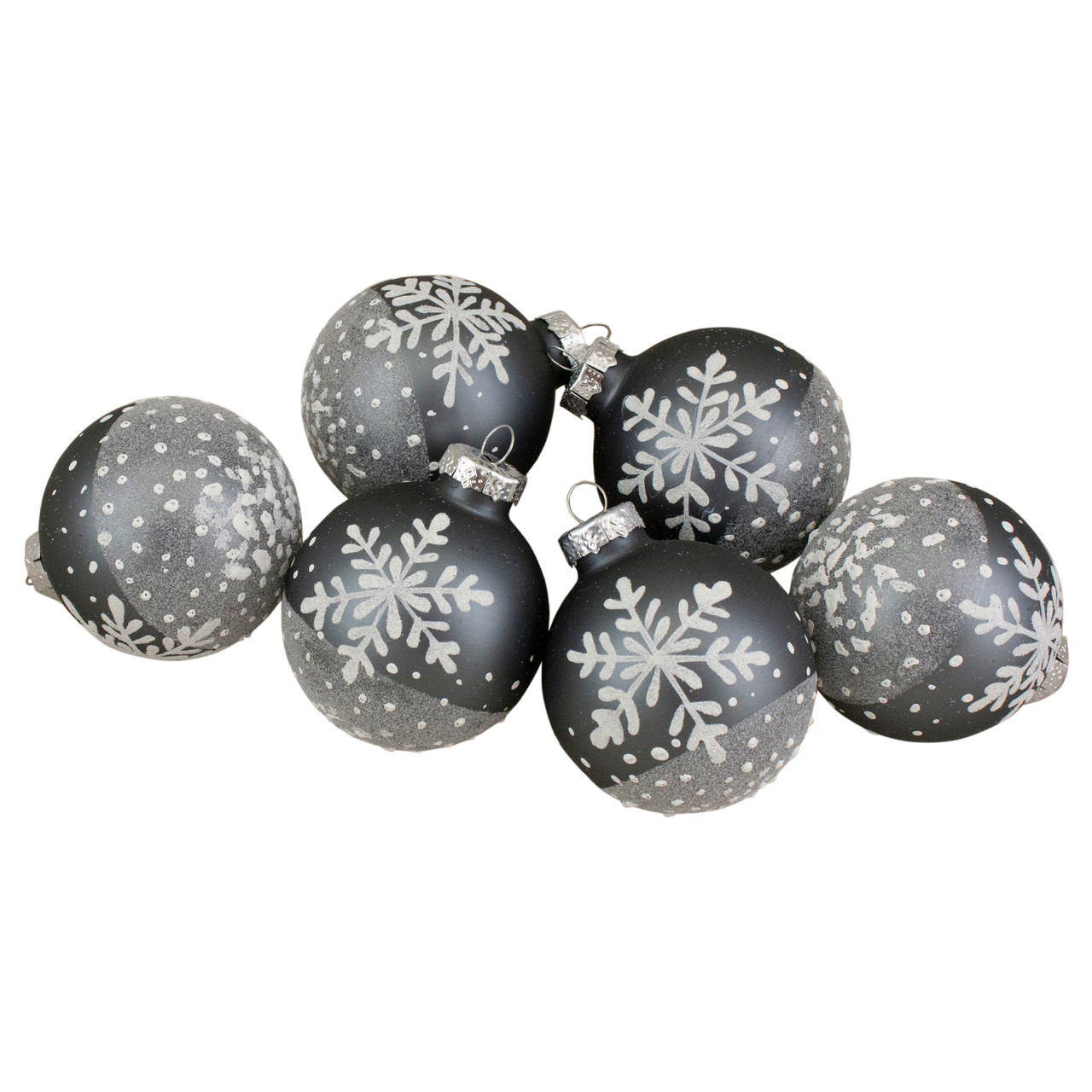 12ct Silver & Blue Iridescent Glass Christmas Ball Ornaments 4 (101mm)