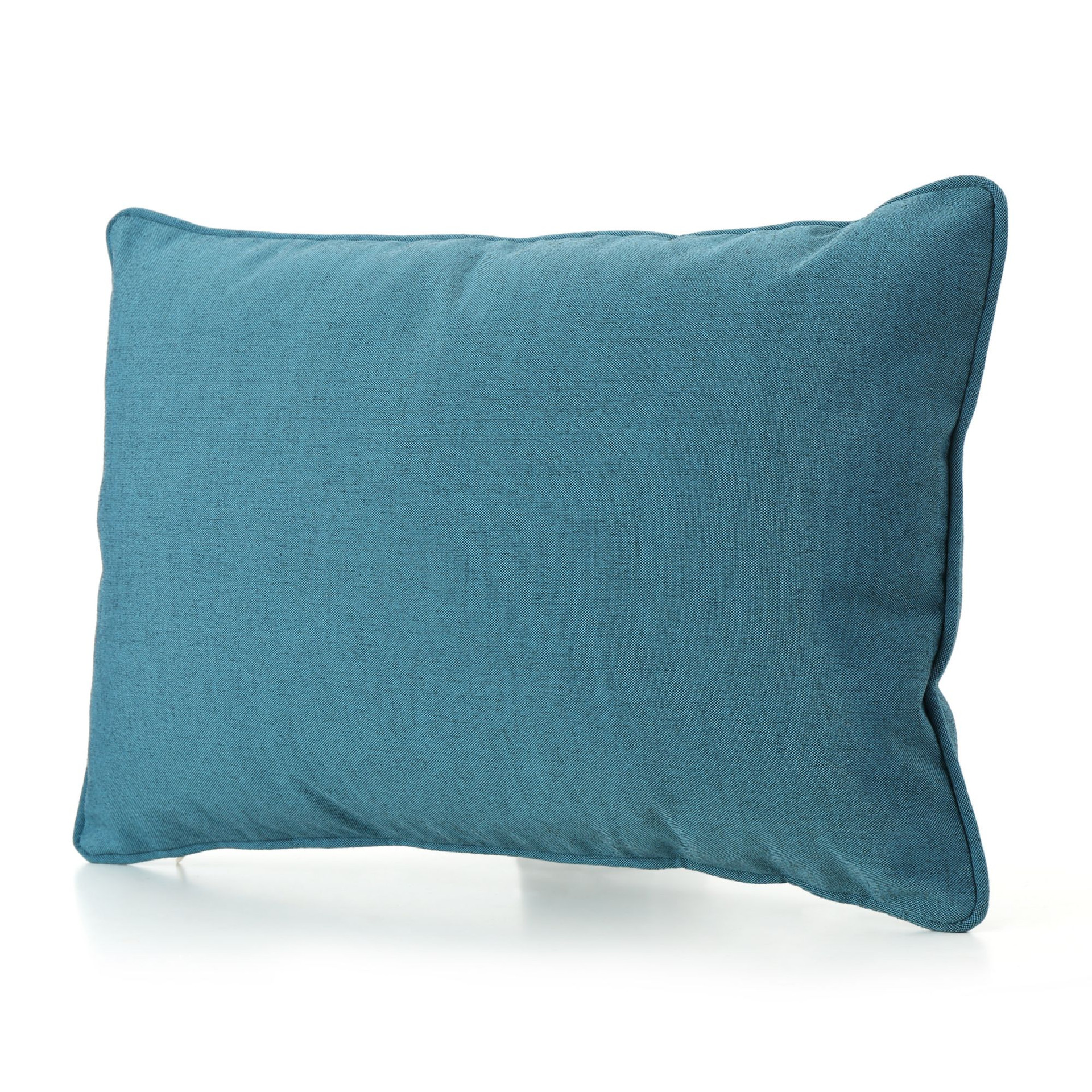 Set of 4 Teal Blue Solid Outdoor Throw Pillows 18" Christmas Central