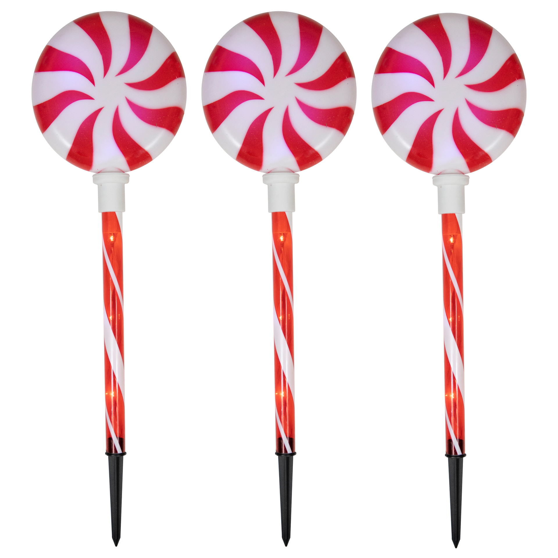 8 Pack 24" 96LED Lollipops Peppermint Pathway Markers With 11 Modes Christmas Lollipops Pathway Lights Decorations For Outdoor Yard - View #3
