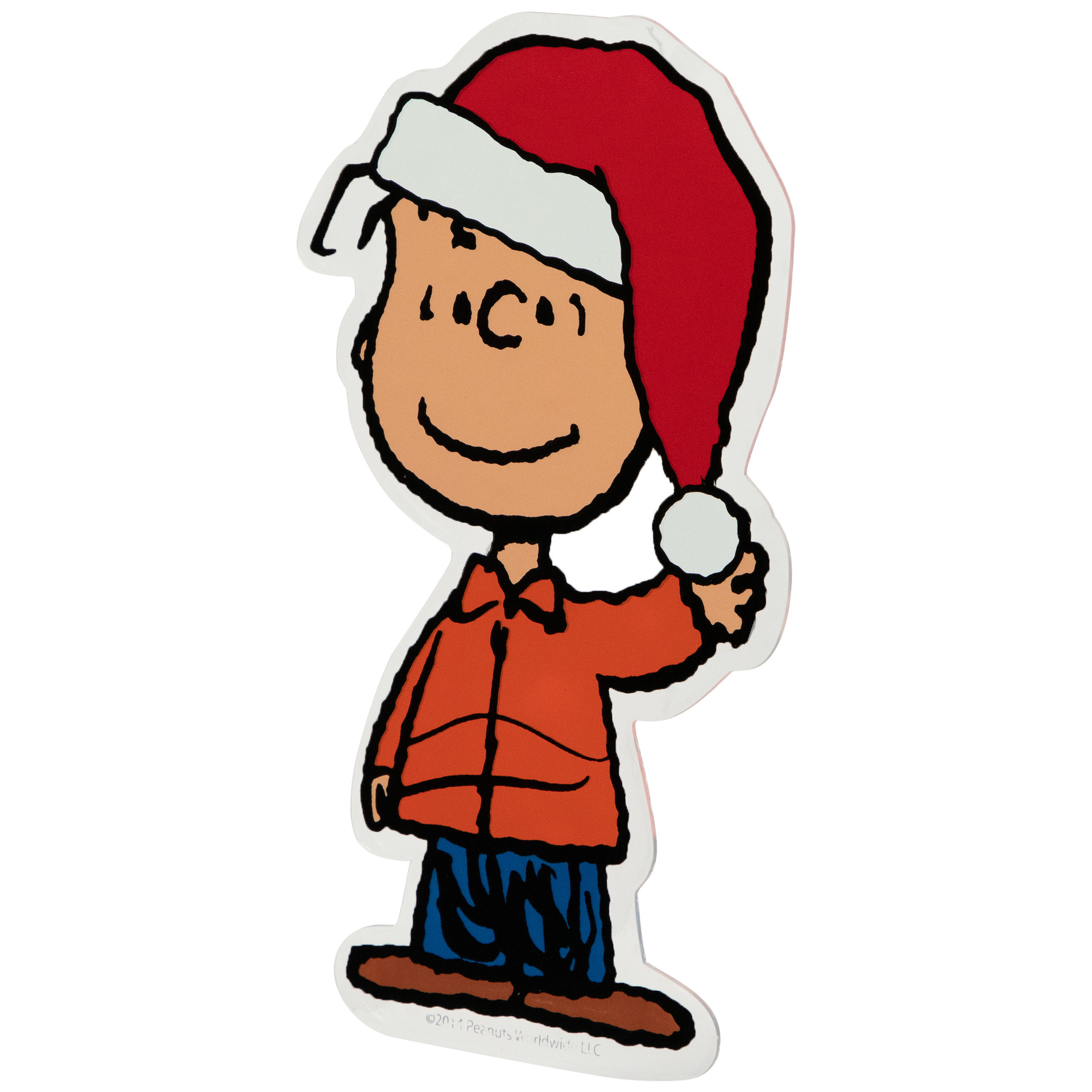 Peanuts Linus in Santa Hat Christmas Window Cling Decoration ...