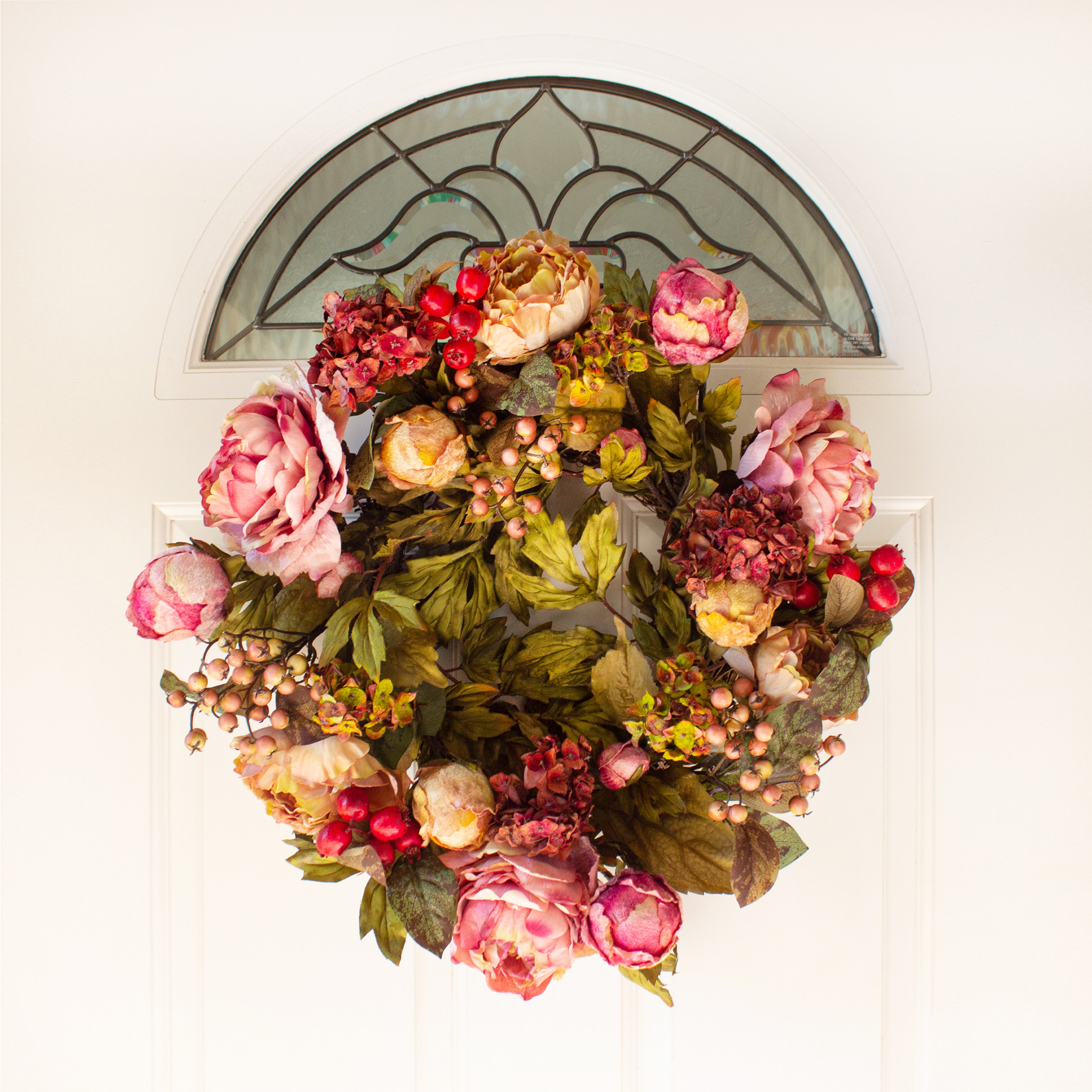 PINK HYDRANGEA WREATH - 24