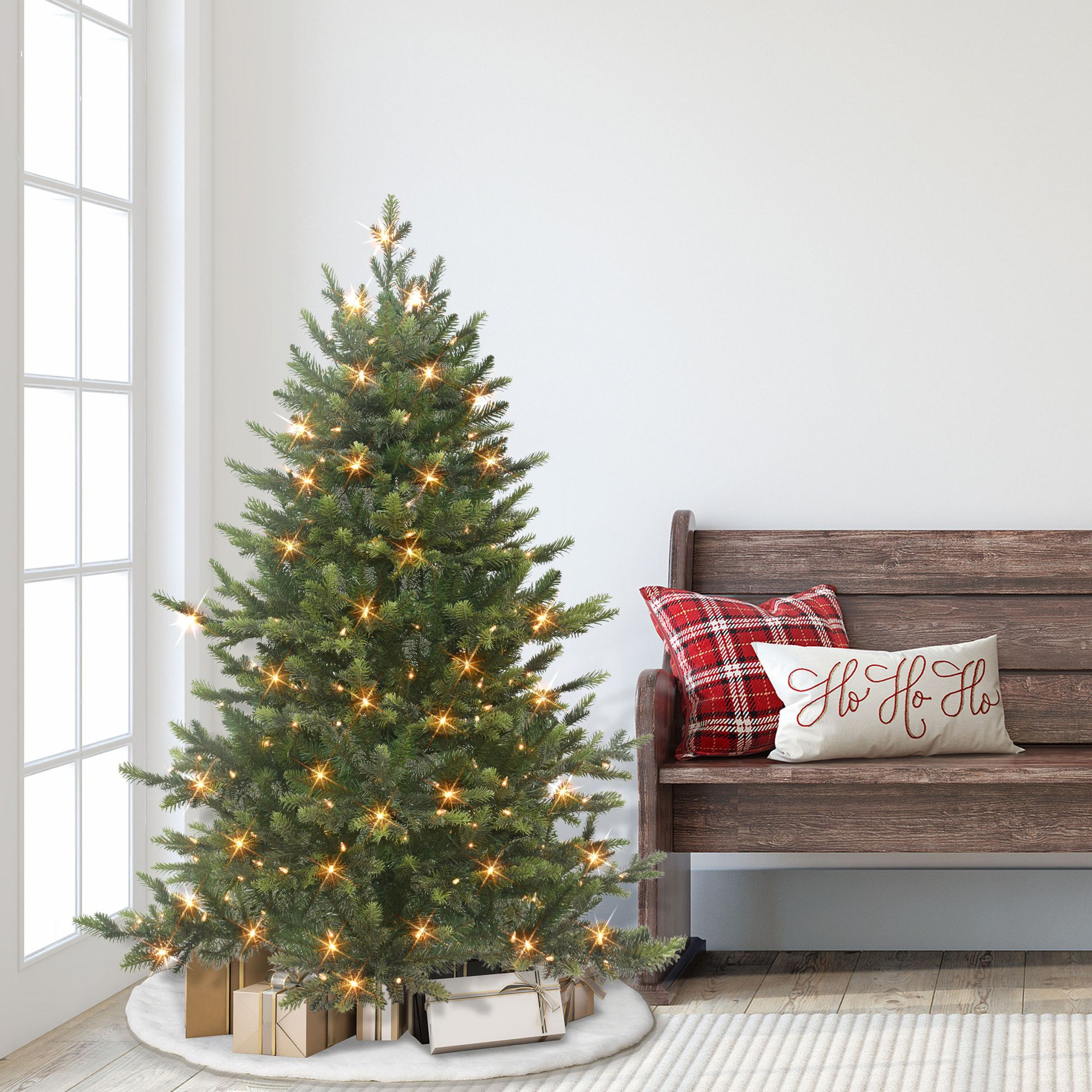 Christmas Trees With Clear Lightsnull