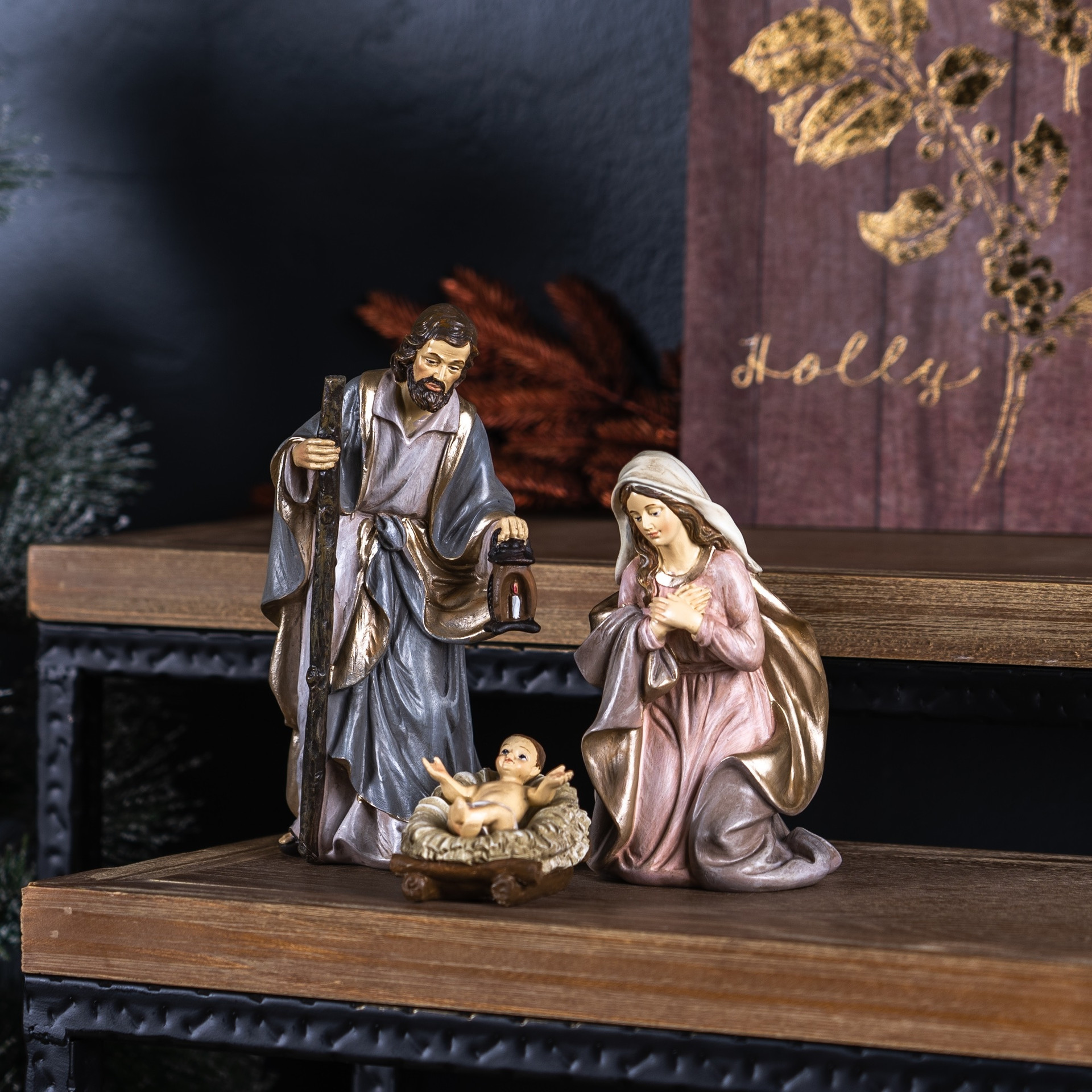 3-Piece Set Holy Family Christmas Nativity Figurines 7.75" | Christmas ...