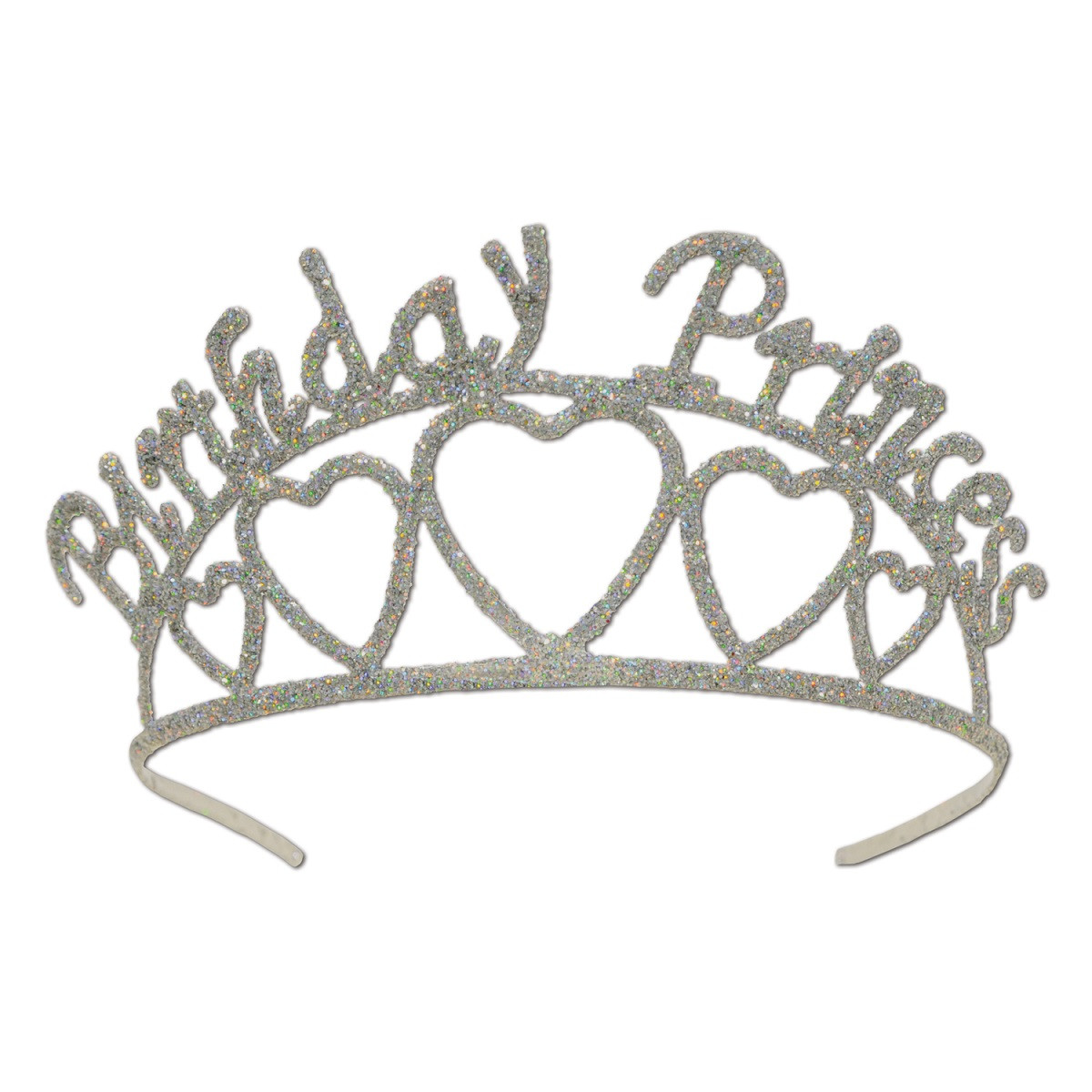 Club Pack of 6 Glittered 'Birthday Princess' Women Adult Tiara Costume